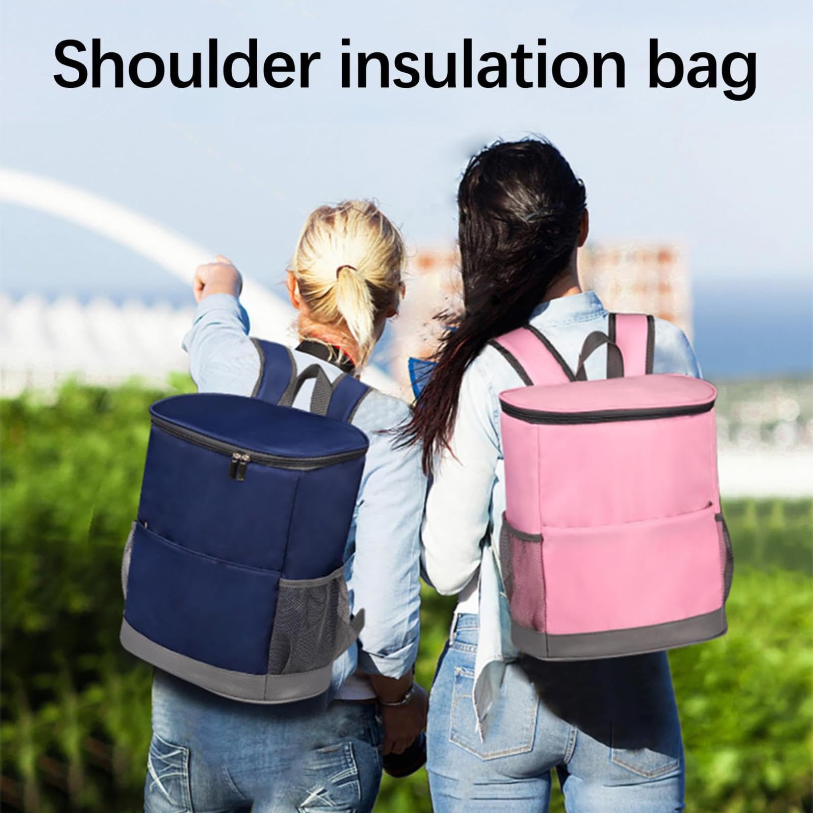 Insulated Cooler Backpack 30 Cans Leakproof for Camping Hiking Beach Picnic
