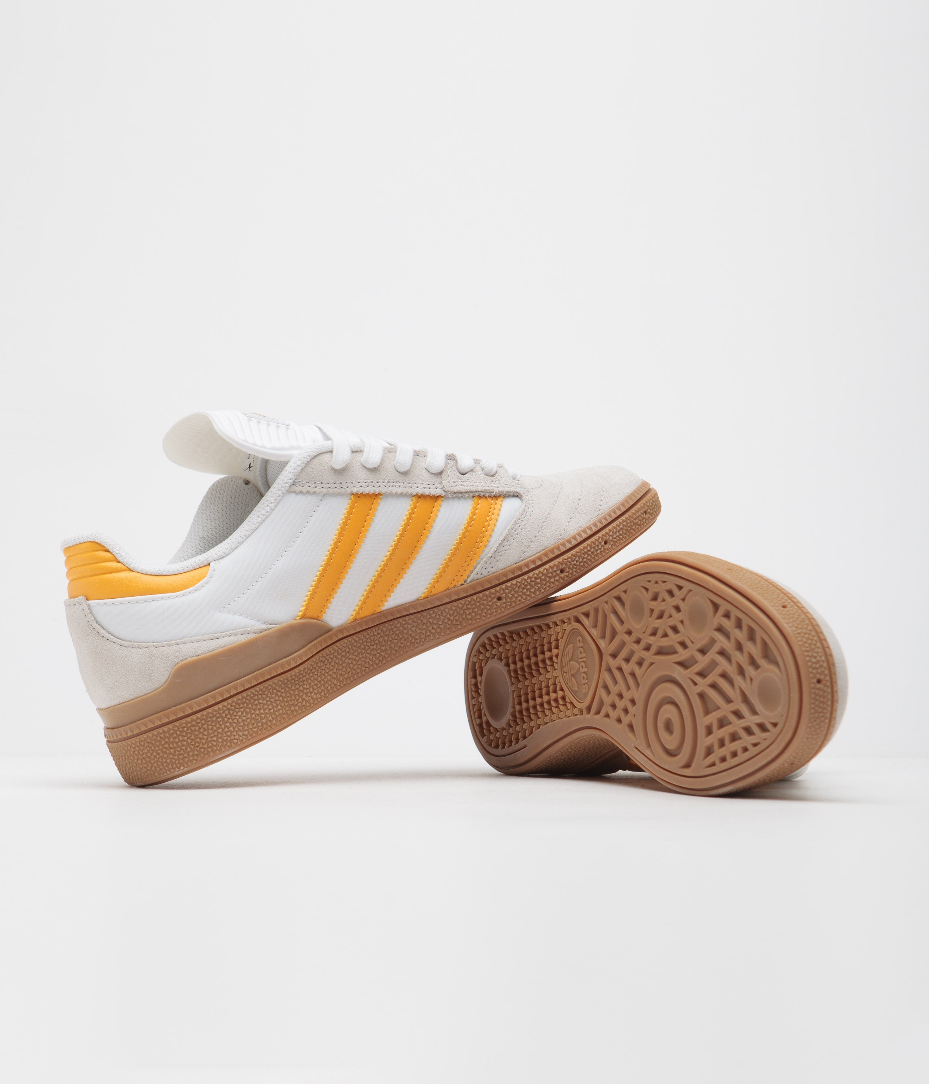 Adidas Busenitz Pro Skateboarding Shoes - Crystal White, Yellow & Gum Sole | High-Performance Grip & Durability for Skaters | Perfect for Street Skating & Casual Wear