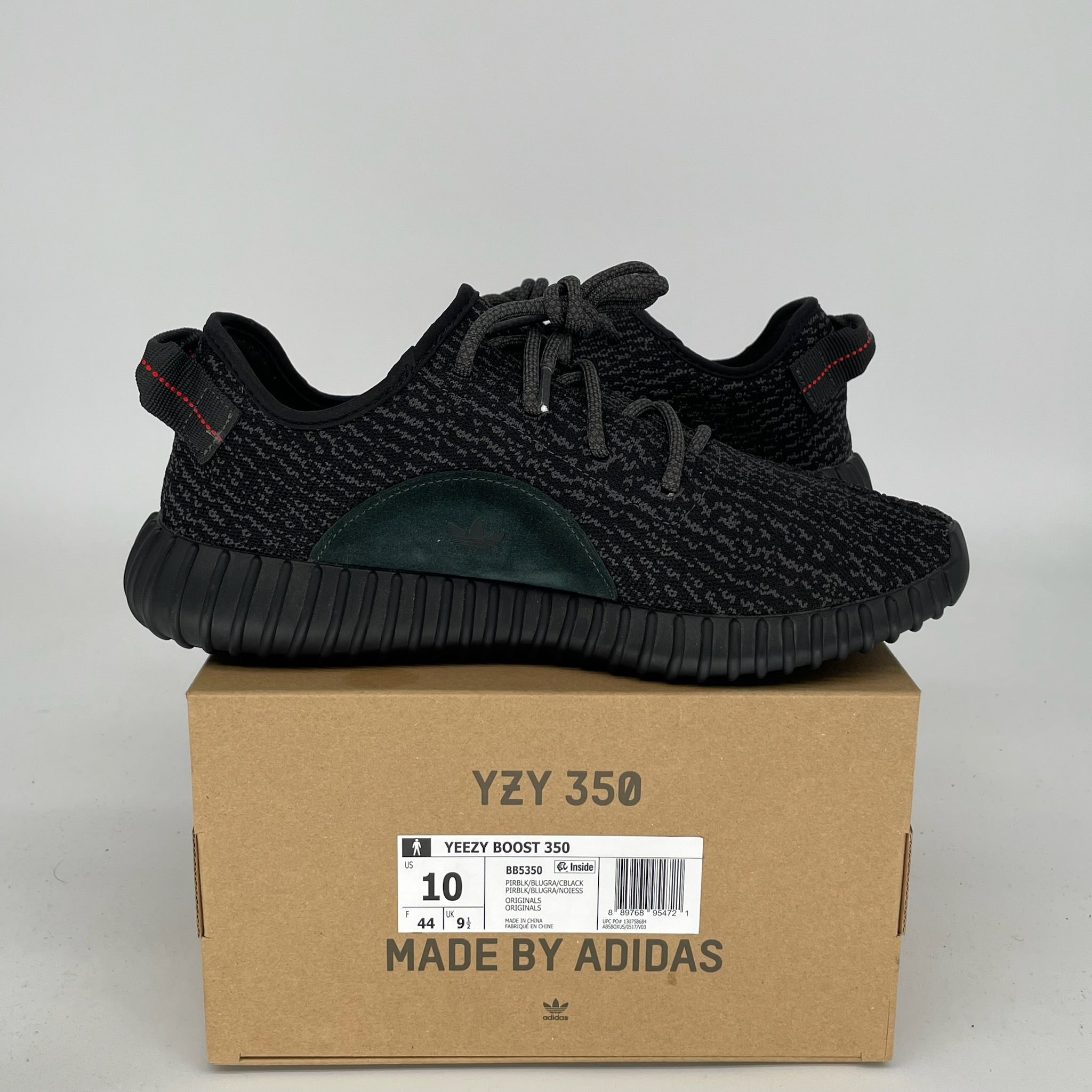 Adidas Yeezy Boost 350 V2 Pirate Black Men's Sneakers - Size 10 (BB5350) | Comfortable Running Shoes for Casual Wear & Street Style Fashion