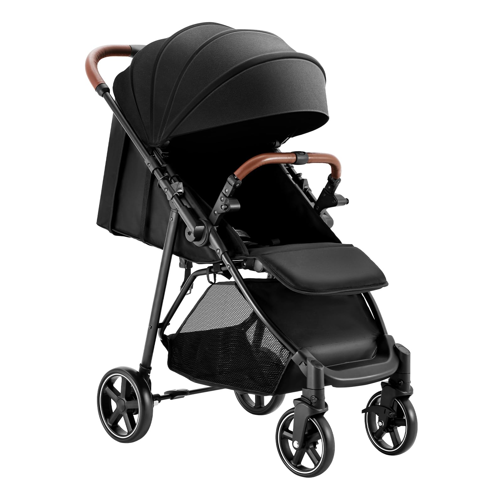 HARPPA Hugglo 2.0 Convertible Baby Stroller - Lightweight Travel Stroller for Infants & Toddlers 0-36 Months with Reversible Handle & UPF 50+ Sun Protection (Black) | Perfect for Shopping, Travel & Daily Walks