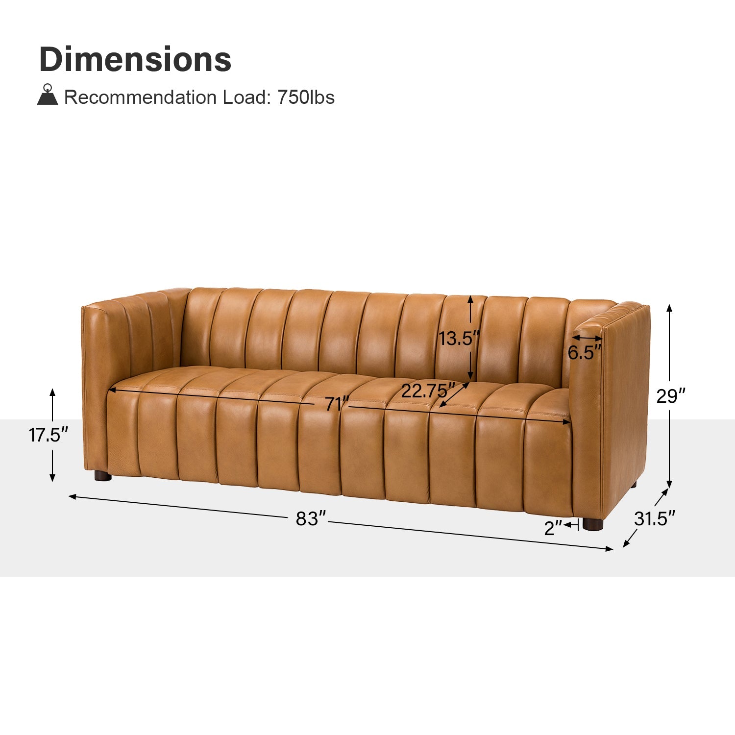 Premium Genuine Leather Office Sofa - 83