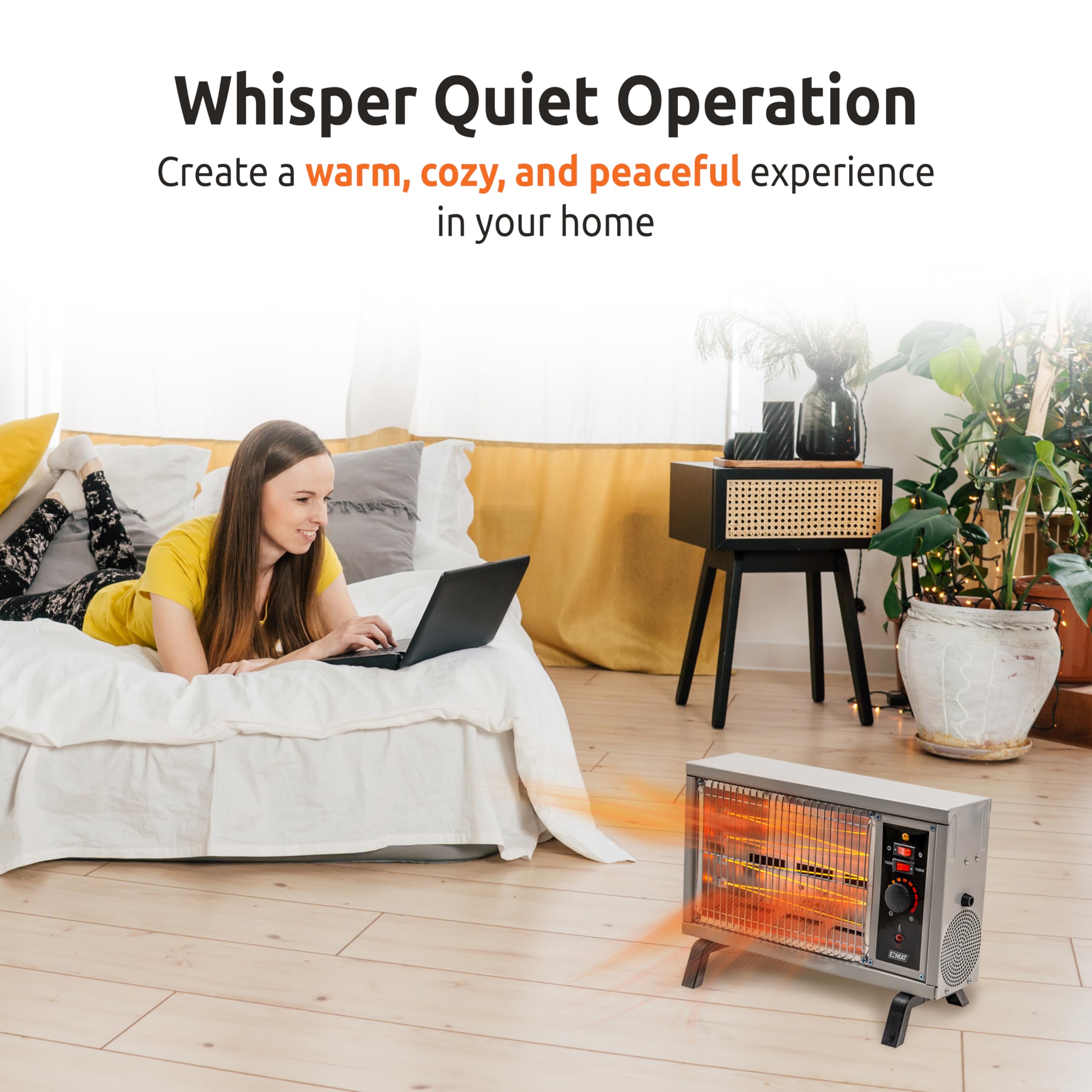 Portable Electric Space Heater with Adjustable Temperature - Indoor Radiant Heater for Home, Office, Garage & Workshop - Perfect for Winter Heating & Energy Saving (Model QGW15-550A)
