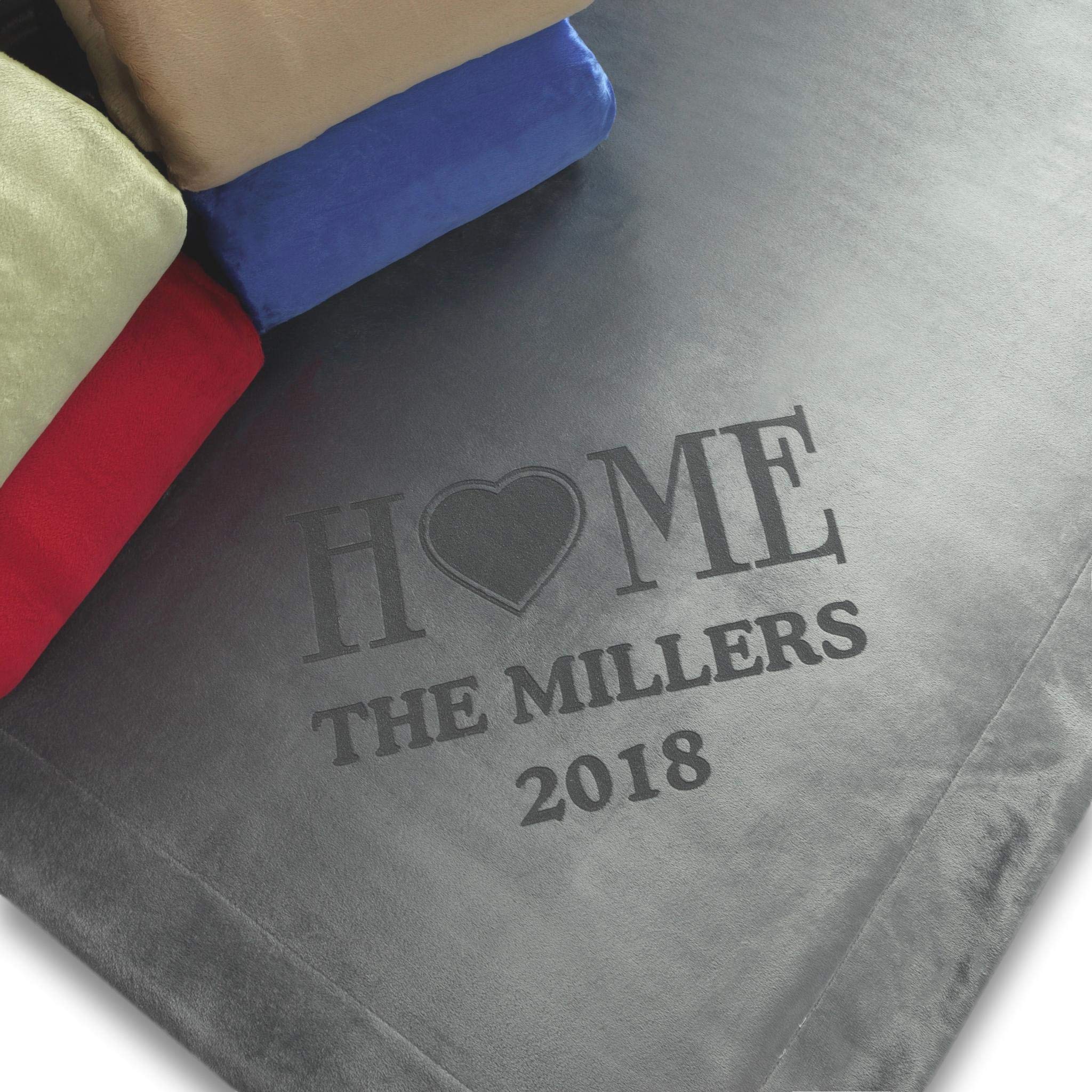 Personalized Housewarming Gift Blanket - Custom Throw with Heart Design, Name & Year - Cozy New Home Present for Couples, Friends & Family - Perfect for Housewarming Parties, Anniversary Gifts & Cozy Nights