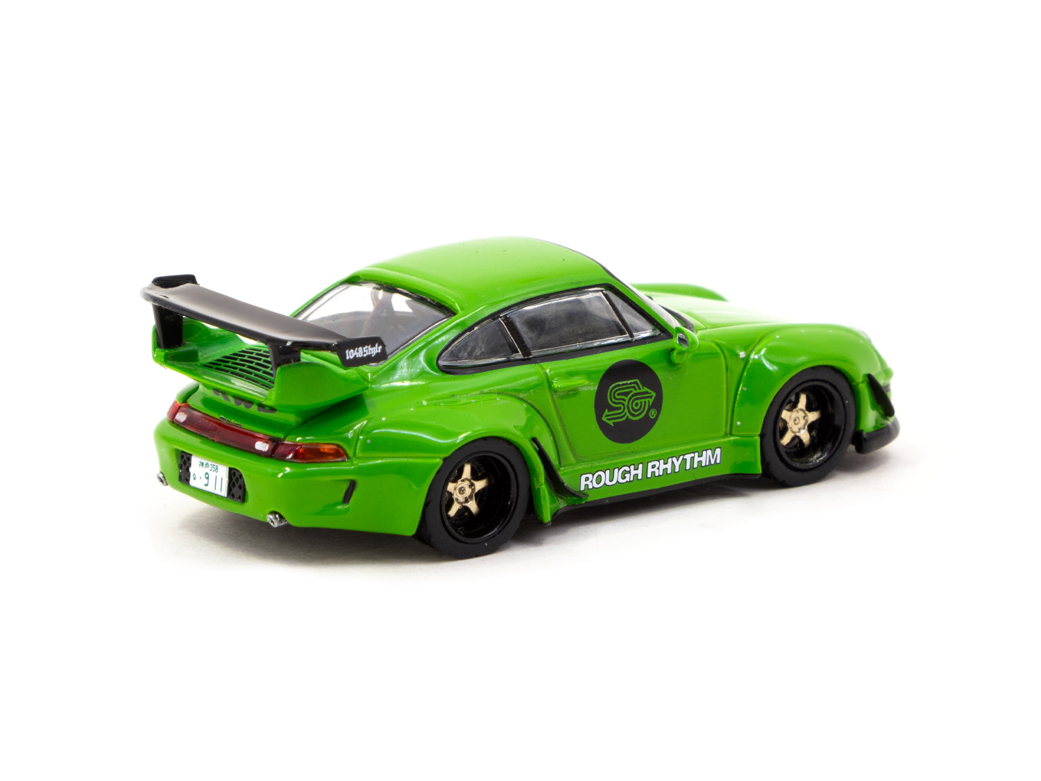 Tarmac Works 1/64 RWB 993 Rough Rhythm Fuel Fest Student Driver Diecast Model Car - Collectible Hobby 64 Scale for Display & Racing Enthusiasts