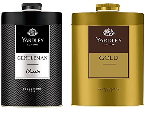 Yardley London Gold Deodorizing Talcum Powder for Men - 250g (Pack of 2) | Fresh Scent, Long-Lasting Fragrance | Ideal for Daily Use, Gym, Travel & After Shave