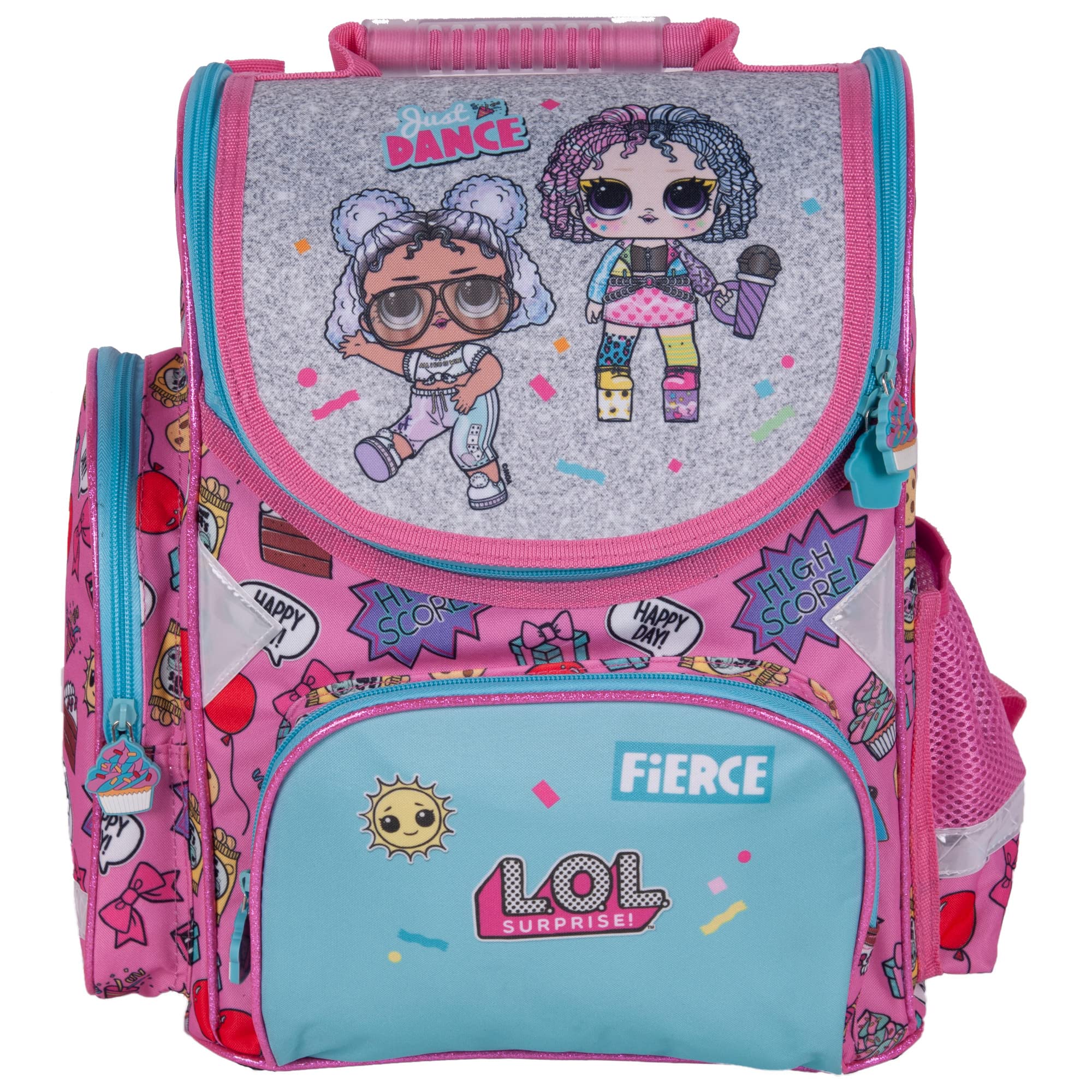 LOL Surprise 4-Piece School Bag Set with Gym Bag, Pencil Case & Shoulder Bag - Cute Backpack for Girls, Kids School Supplies & Travel Accessories - Perfect for School, Gym Class & Weekend Outings
