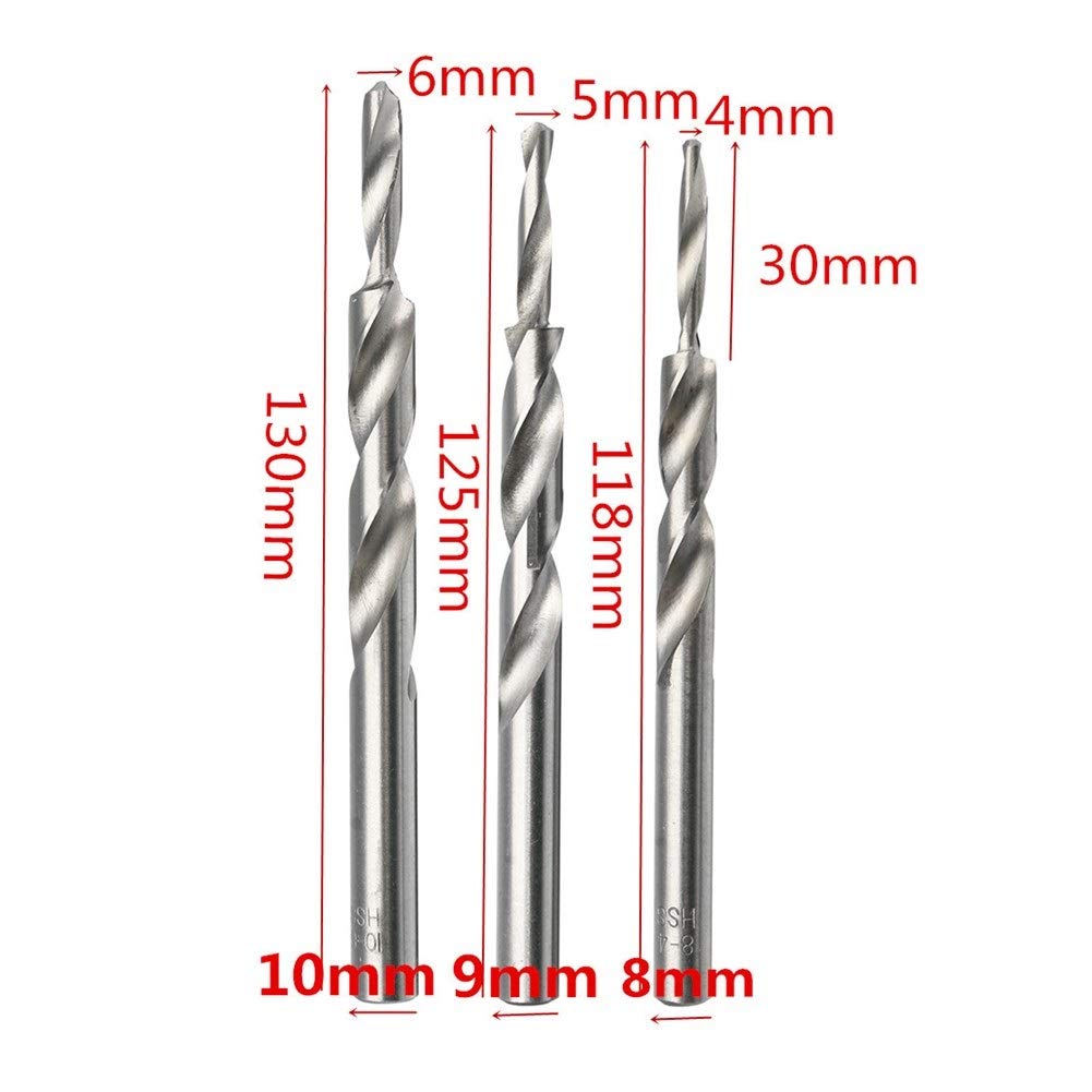 4-8mm Manual Craft Drill Bit Set - High-Speed Steel Twist Step Drill Bits for Woodworking, DIY, Hand Pocket Hole Drilling - Perfect for Furniture Making, Cabinetry & Home Repair Projects