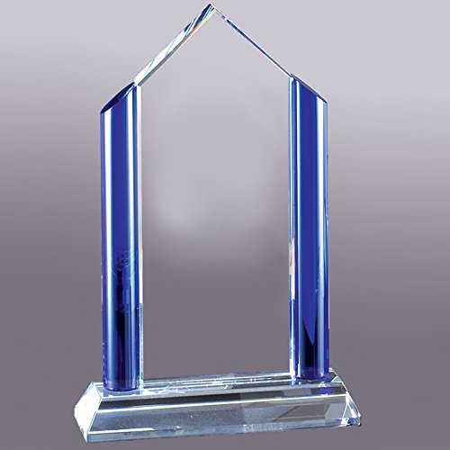 Customizable 9 Inch Blue Peak Optical Crystal Award Trophy - Personalized Engraved Corporate Awards, Employee Recognition Gifts - Perfect for Business Milestones, Sales Achievements & Retirement Ceremonies