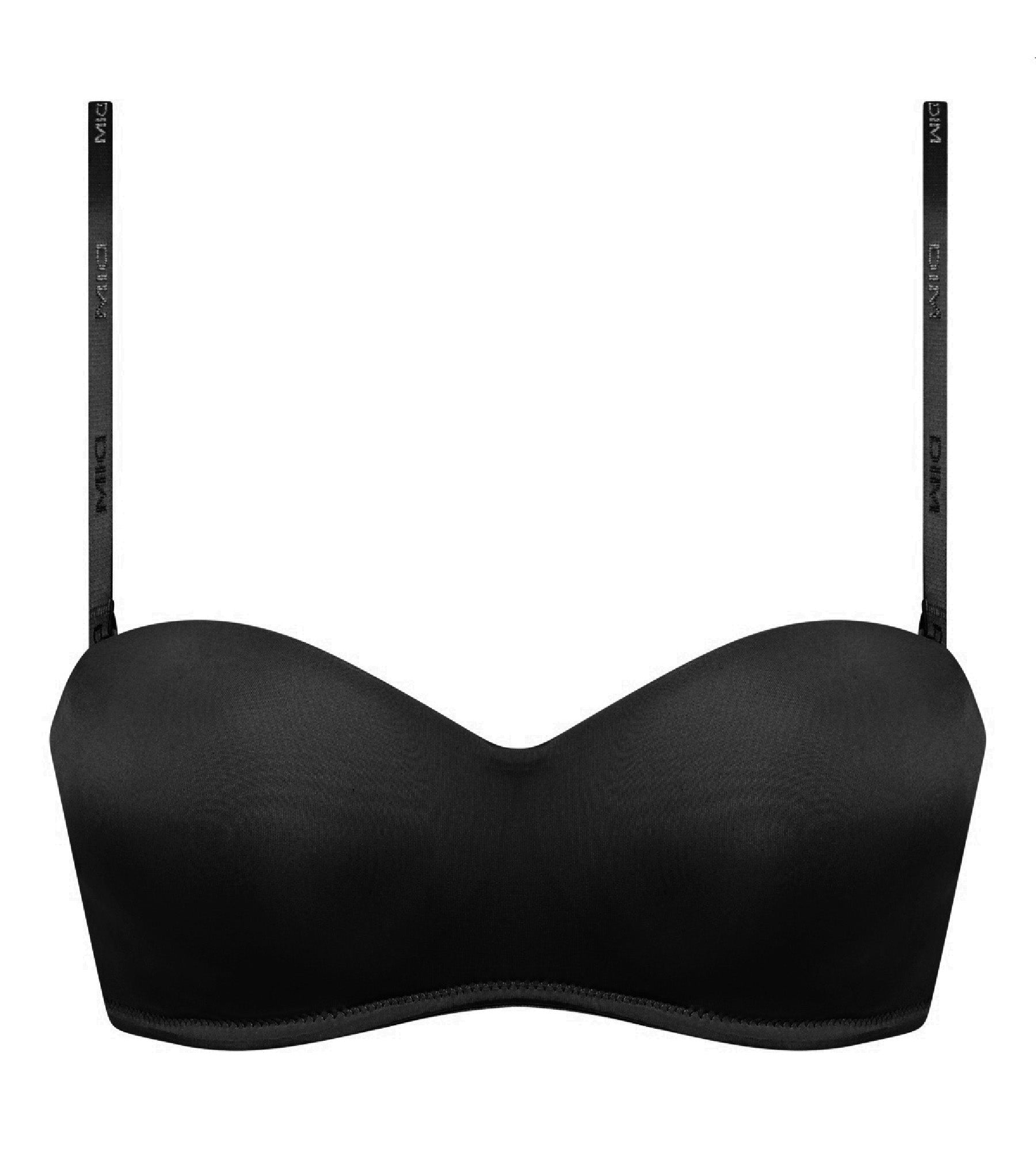 InvisiFree Black Strapless Wireless Bra for Women - Comfortable Seamless Support for Dresses, Tanks & Evening Wear