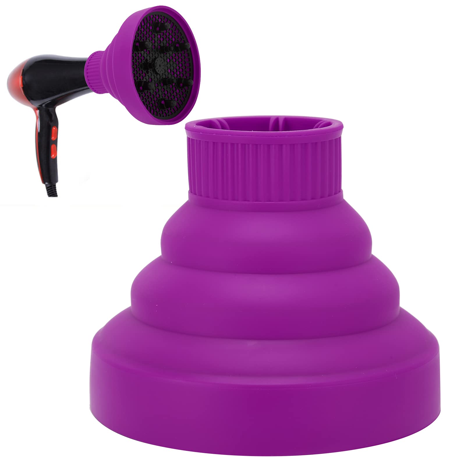 Universal Hair Diffuser Attachment for Curly & Wavy Hair - Portable Travel Folding Blow Dryer Diffuser Nozzle | Perfect for Home, Salon & On-the-Go Styling
