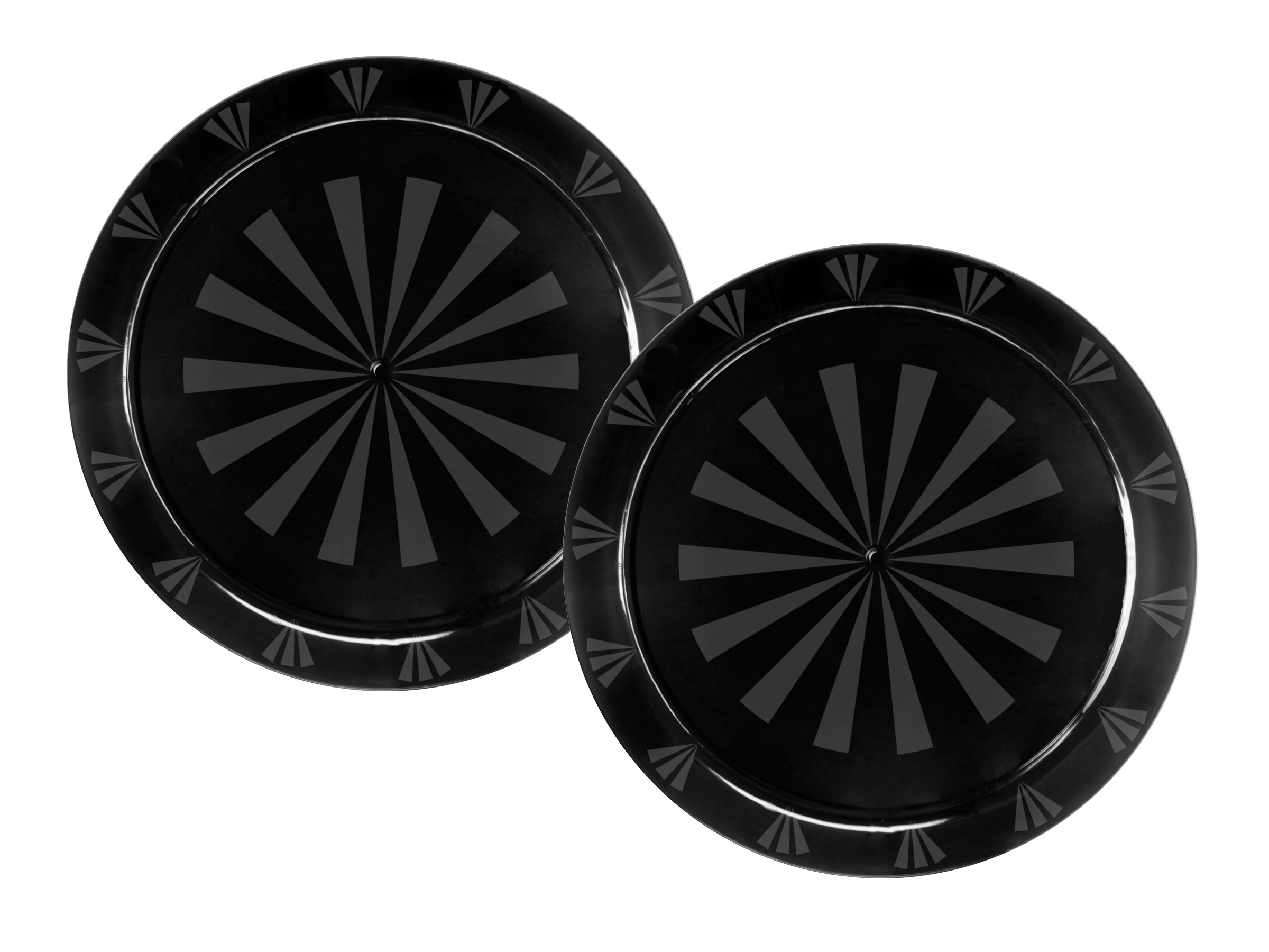 12-Inch Round Black Plastic Serving Trays - 2 Pack - Durable Party Essentials for Appetizers, Desserts & Entertaining - Perfect for Weddings, BBQs & Catering Events