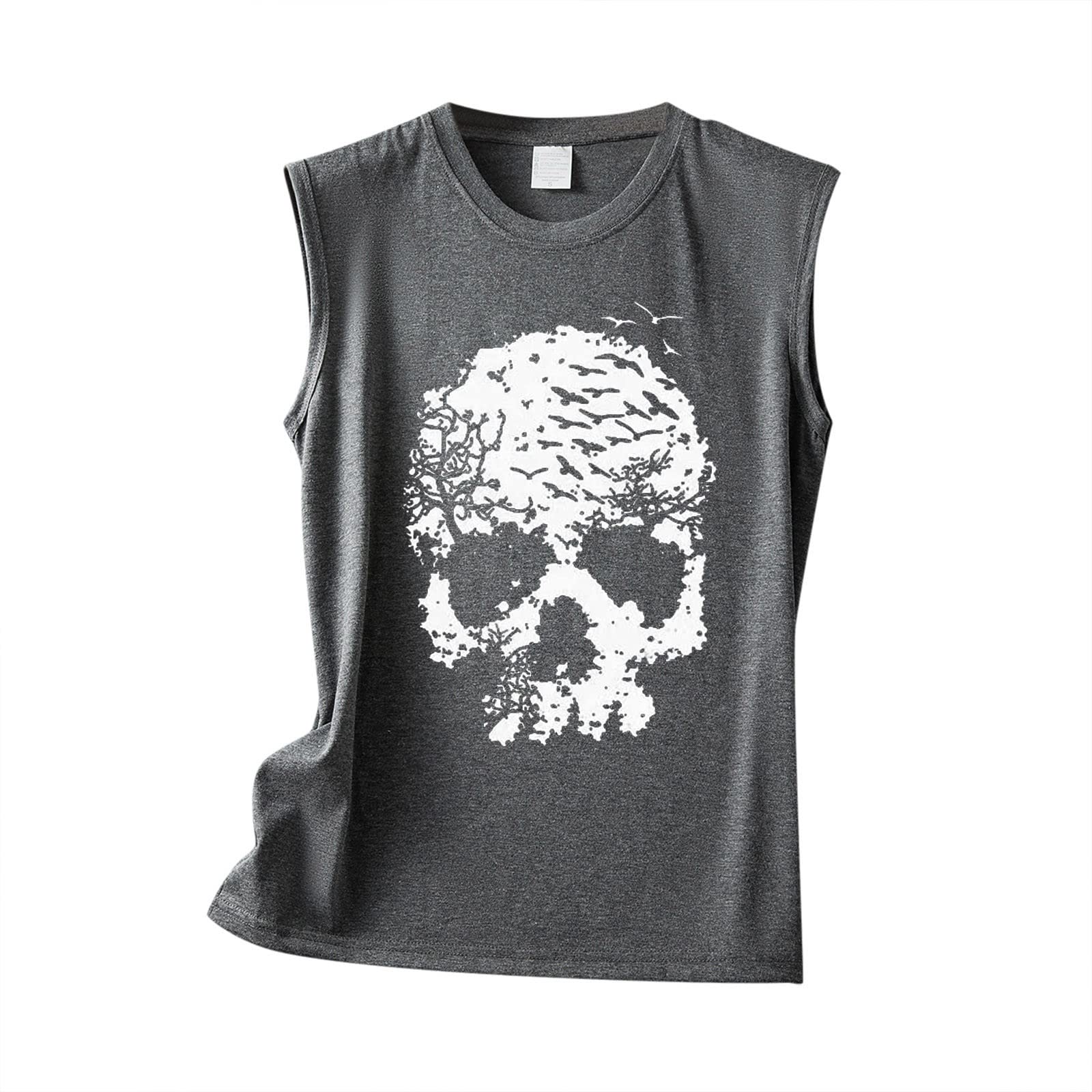 Women's Skeleton Print Active Tank Top - Breathable Sleeveless Muscle Tee for Workout & Summer Casual Wear - Gym, Running, Yoga, Beach Outfits