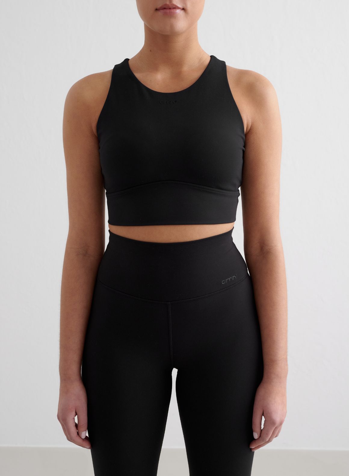 Black High Waist Yoga Tights & Sports Bra Set for Women - Comfortable Workout Outfit for Gym, Running, and Fitness Training