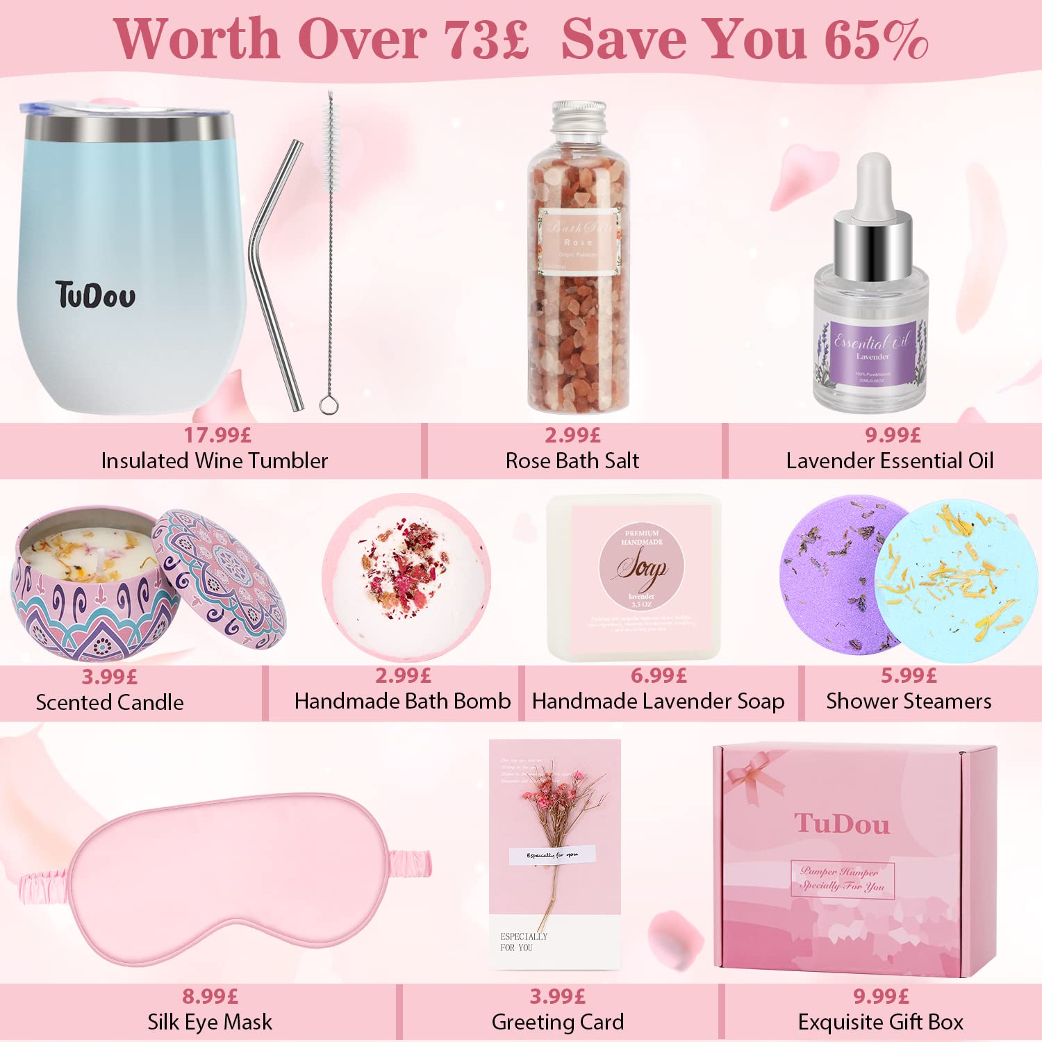 Luxury Self Care Gift Set for Women - Spa Bath & Relaxation Kit with Birthday Pamper Gifts for Her, Wellbeing Present for Mum, Sister, Wife & Friends | Perfect for Home Spa Days, Stress Relief & Get Well Soon Gifts