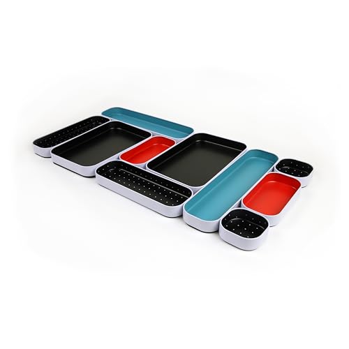 Blue, Black, Red, Dots