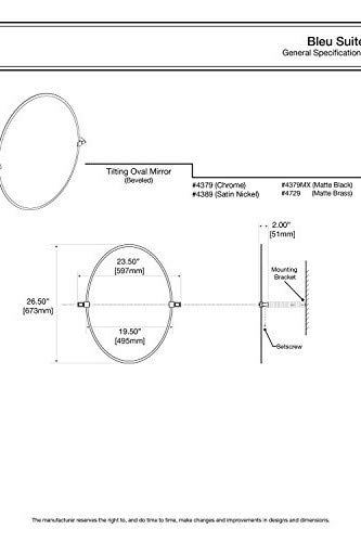 Gatco 4719MX 26.5-inch Oval Bathroom Mirror with Matte Black Frame - Perfect for Modern Vanities, Powder Rooms & Contemporary Home Decor