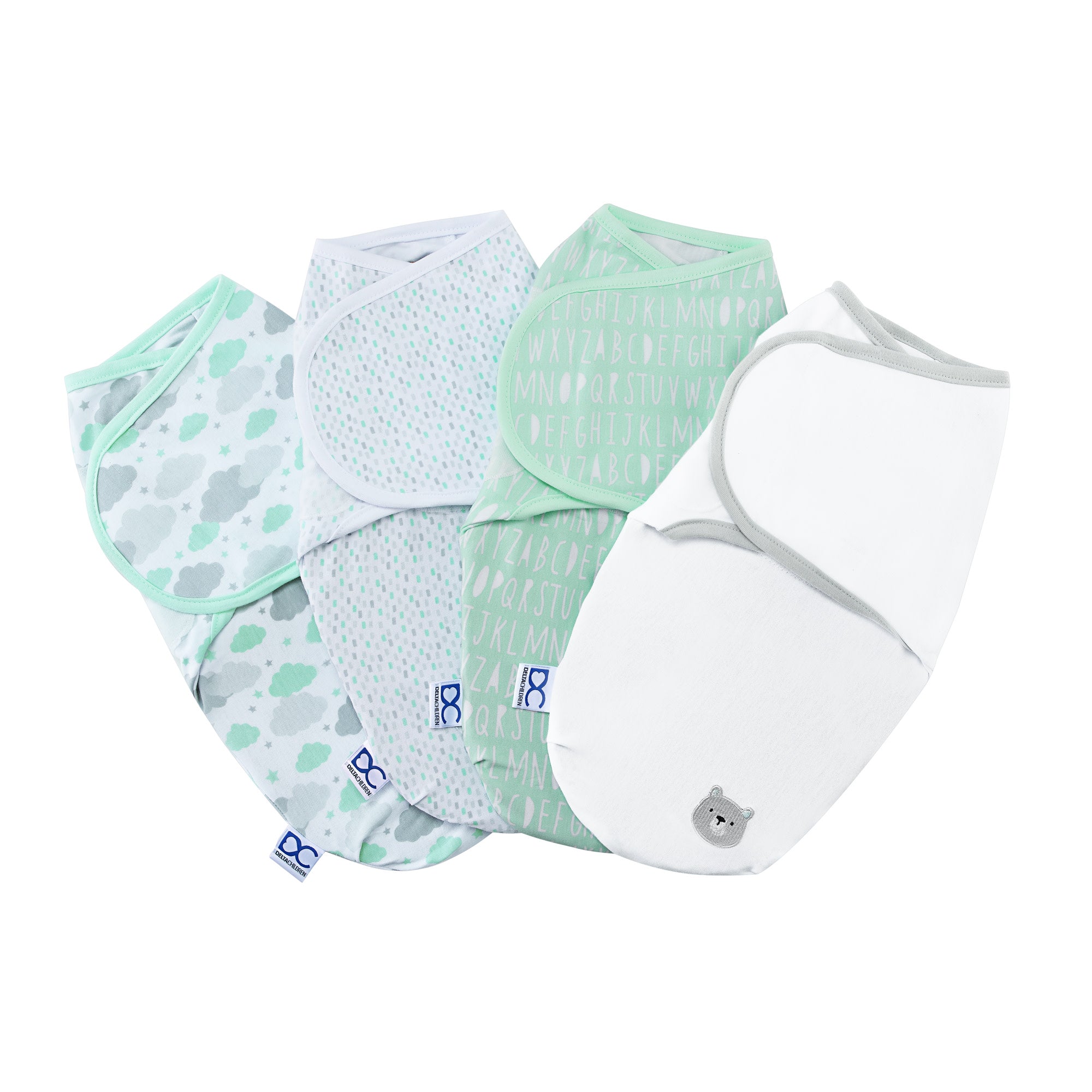 Little Lambs Adjustable Swaddle Wrap - 4 Pack for Babies 3-6 Months (14-18 lbs) | Soft & Breathable Baby Swaddle Blankets | Perfect for Newborn Sleep, Naptime & Swaddling Comfort