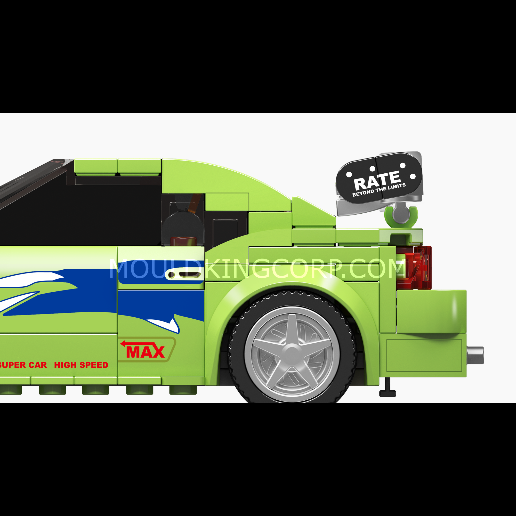Mould King 27033S Eclipse GS Green Model Car Building Set - 390 PCS DIY Construction Toy for Adults & Teens | Perfect for Collectors, Gift Giving & STEM Learning Activities