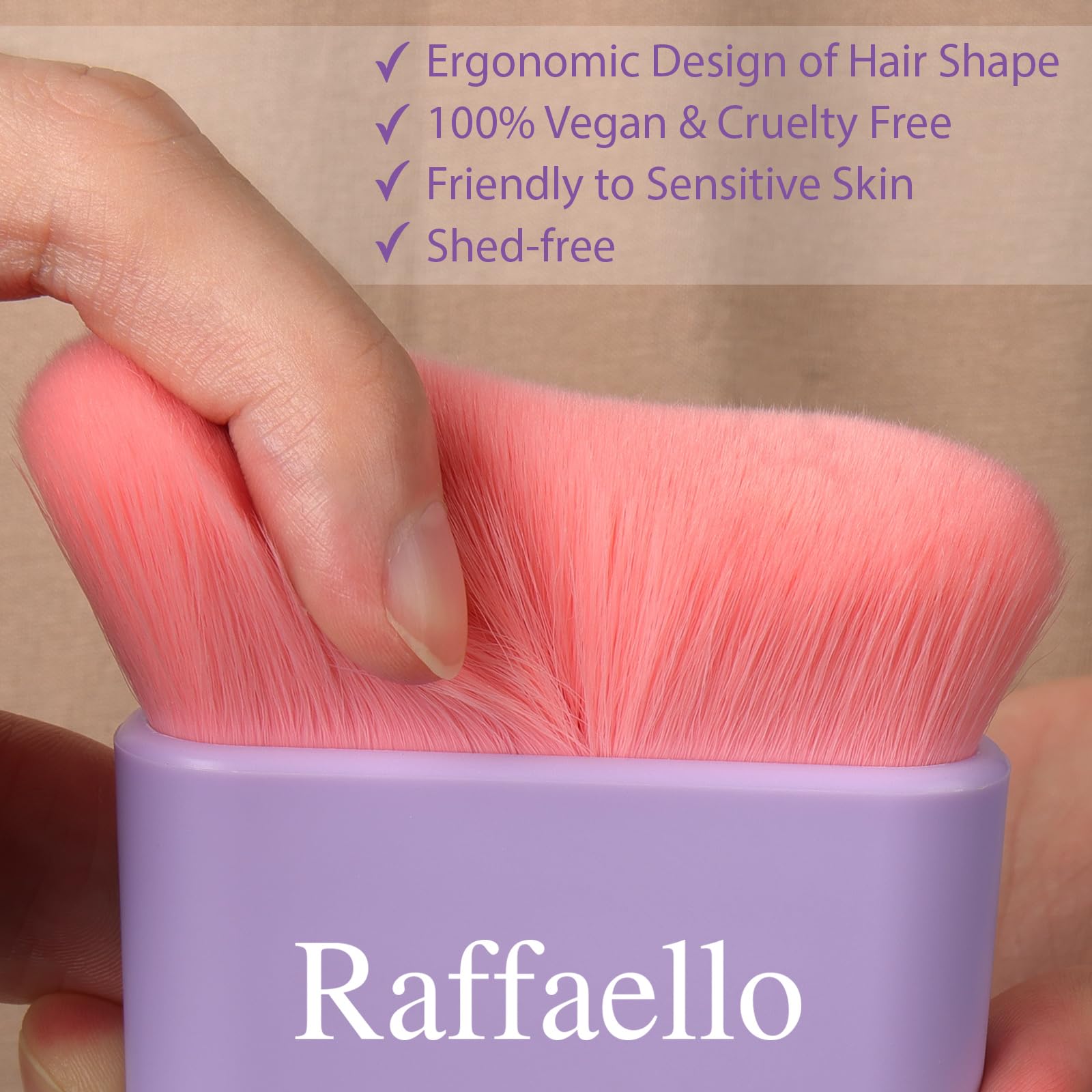 Raffaello Self Tanner Brush - Kabuki Body Makeup Brush for Flawless Legs, Face & Tanning Mousse | Perfect for Sunless Tanning, Foundation Blending & Smooth Application