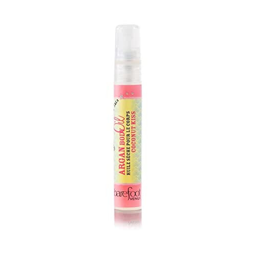 Travel Size Mini Argan Body Oil - 8ml Coconut Scented Moisturizer for Dry Skin | Perfect for Handbag, Gym & Airplane Travel