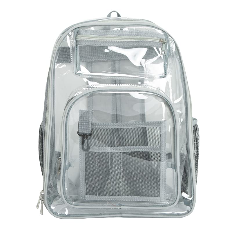 Transparent PVC Jelly Backpack - Large Capacity Waterproof School Bag for Women & Men, Lightweight & Durable (Gray) - Perfect for School, Travel, Gym & Outdoor Activities