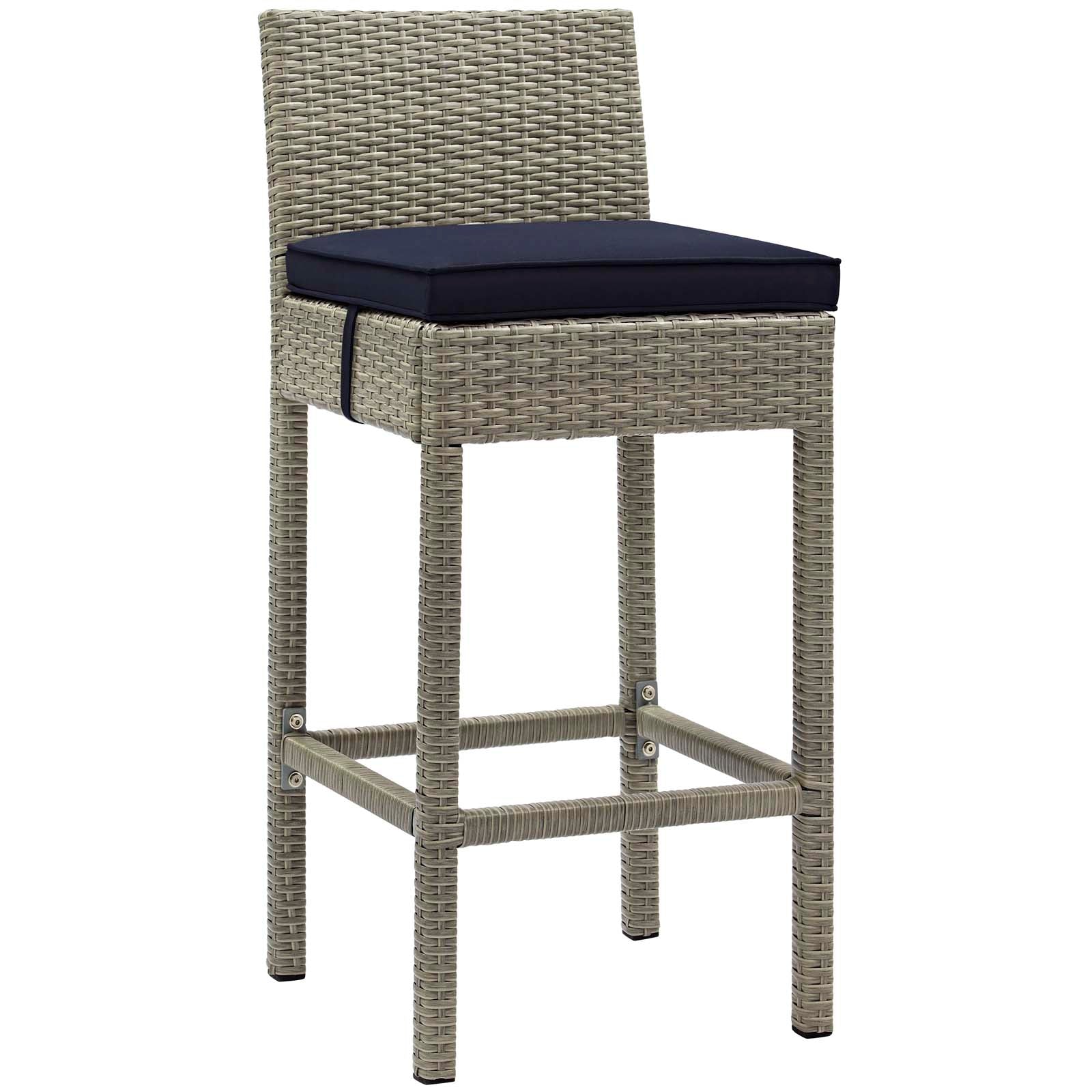4-Piece Outdoor Patio Wicker Rattan Bar Stool Set - Weather-Resistant Conduit Bar Stools for Backyard, Poolside & Garden Seating