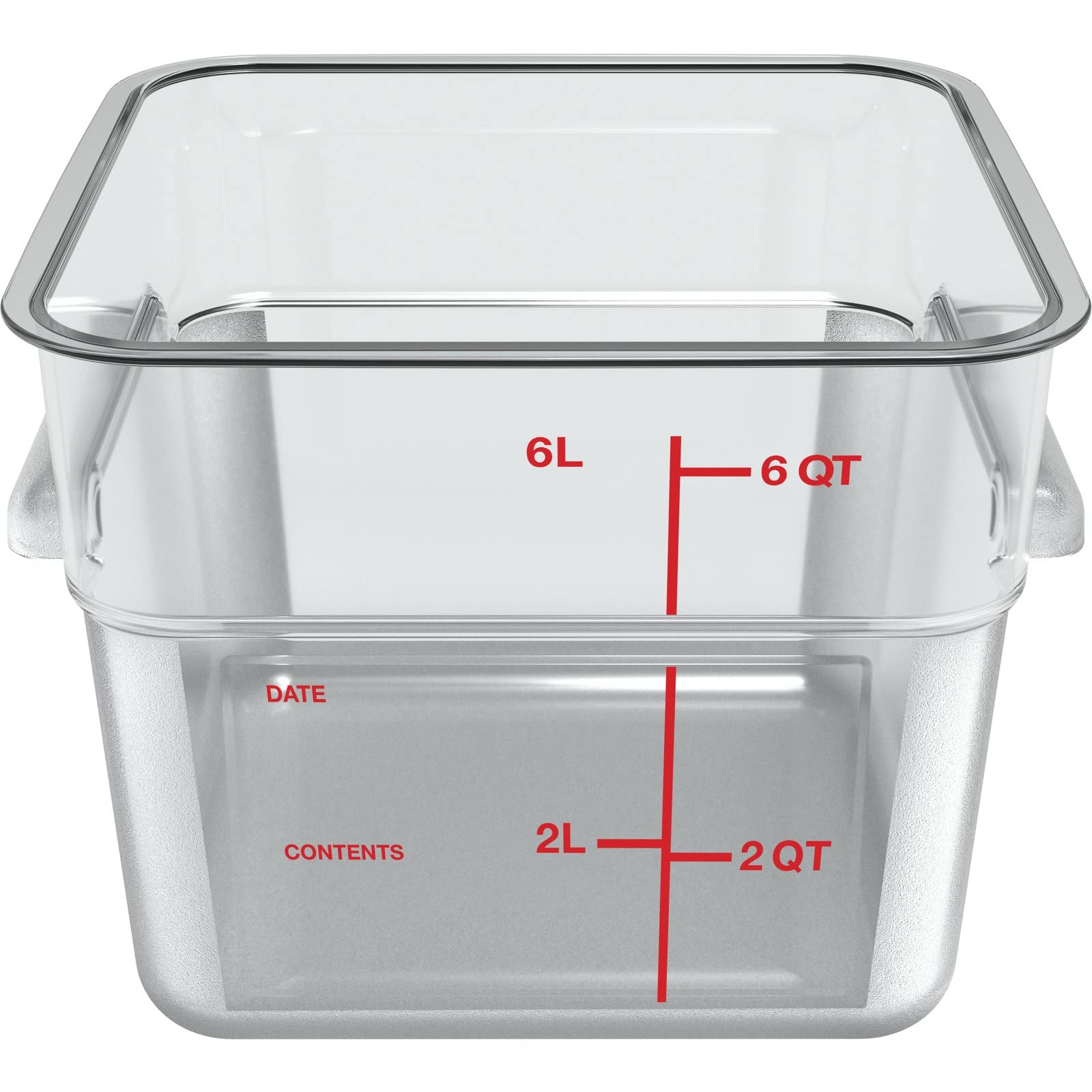 Carlisle 6-Quart Clear Polycarbonate (PC) Square Food Storage Container - Stackable Design for Catering, Buffets & Restaurants | Ideal for Meal Prep, Leftovers & Commercial Kitchen Storage