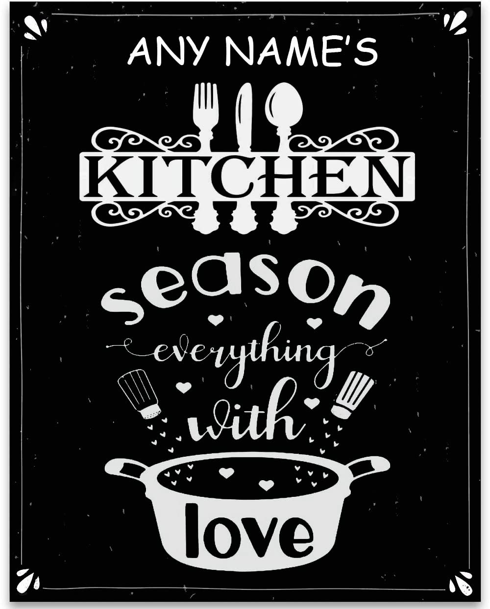 Personalized Farmhouse Rustic Metal & Wood Kitchen Wall Decor - Inspirational Quotes Sign for Home & Kitchen Decor | Perfect for Farmhouse, Cottage & Country Style Kitchens