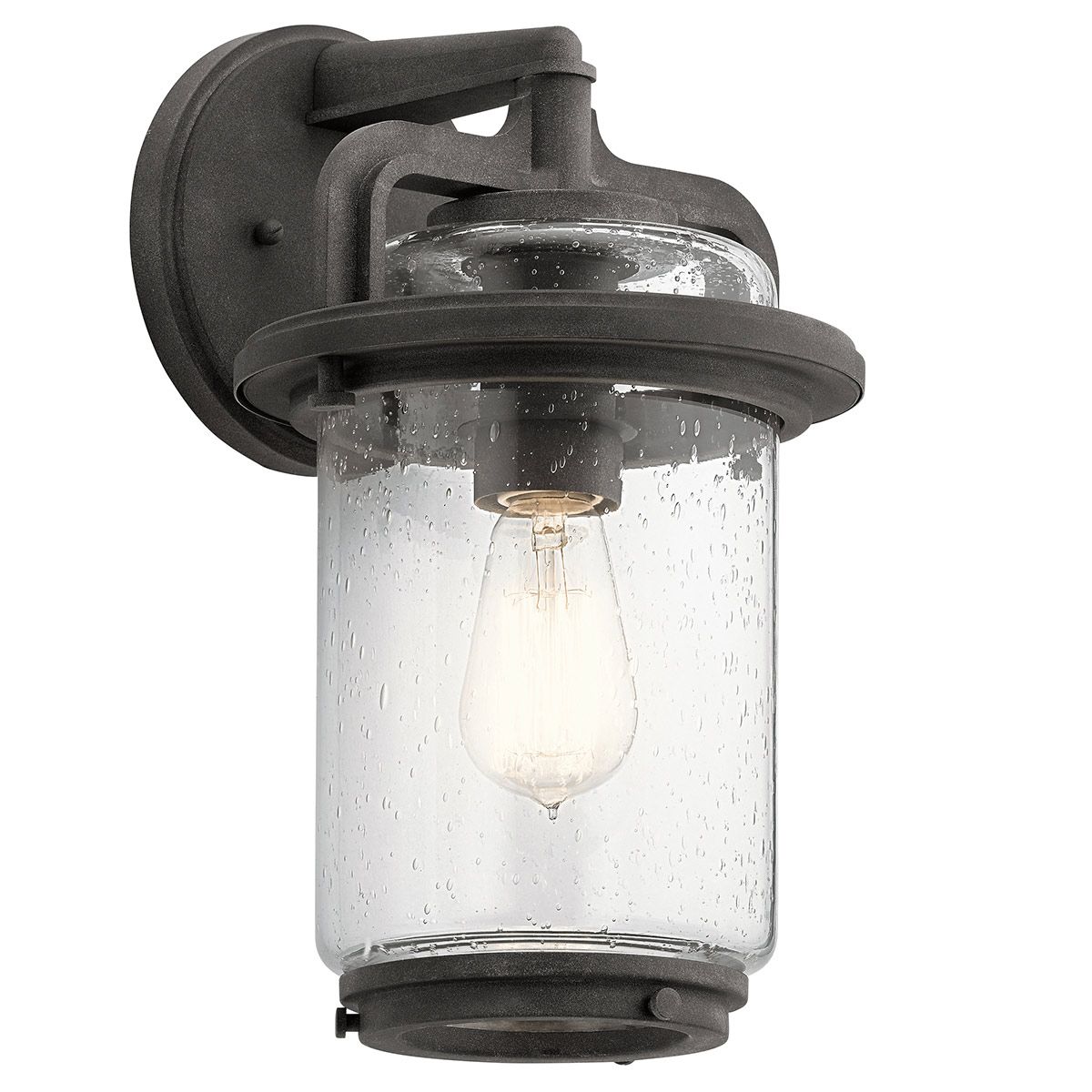 Andover 1 Light Small/Medium/Large Outdoor Wall Lantern - Weather Resistant Zinc Finish, E27 Socket, IP44 Rated - Perfect for Porch, Patio, Garden & Exterior Wall Lighting