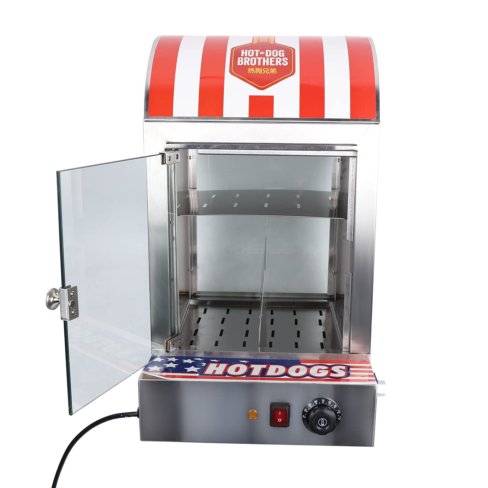 Commercial Electric Hot Dog Steamer & Bun Warmer - 1500W 110V Hot Dog Cooker for Restaurants, Food Trucks & Concession Stands - Perfect for Fast Food Service, Stadiums & Convenience Stores