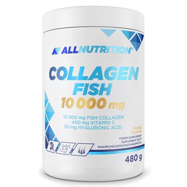 Allnutrition Premium Marine Collagen Peptides 10000mg - 480g Powder for Skin, Hair & Joint Health - Supports Anti-Aging & Hydration - Ideal for Smoothies, Coffee & Baking Recipes
