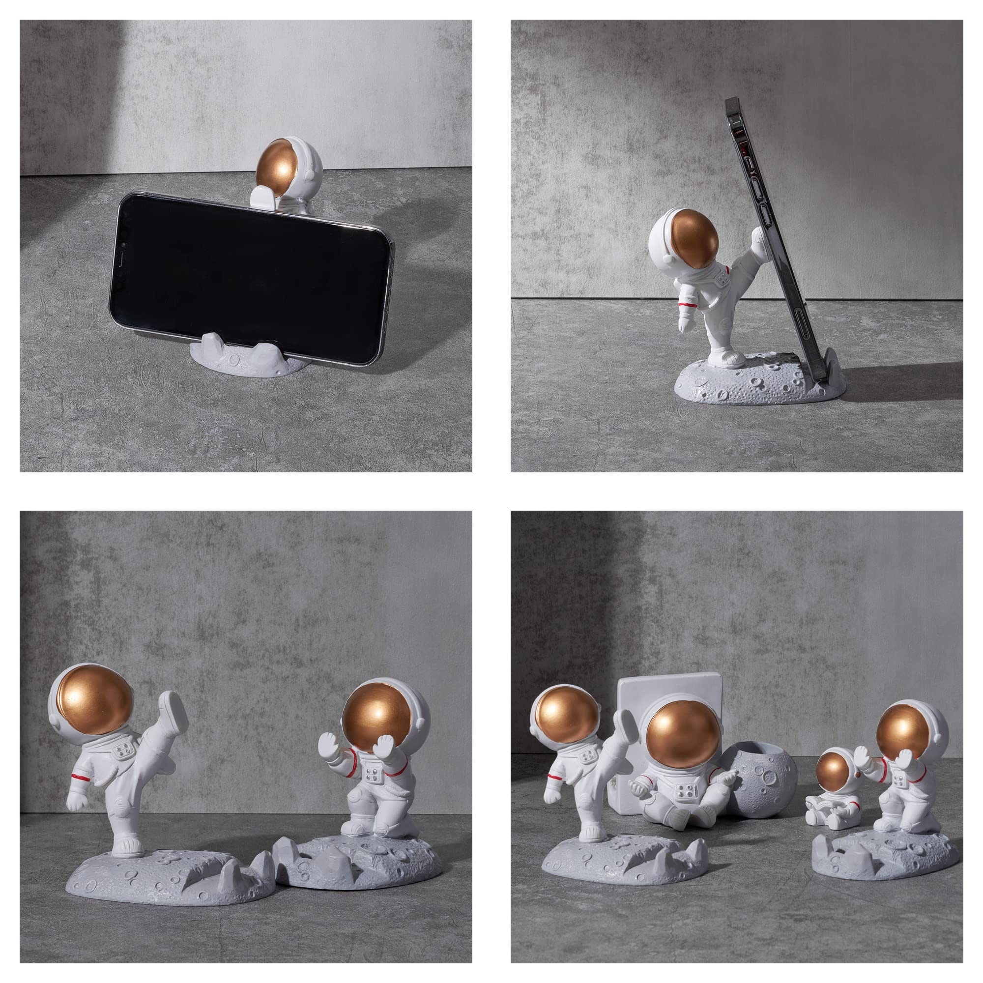 Creative Astronaut Cell Phone Stand - Spaceman Phone Holder for Desk, Unique Desktop Ornaments with Kicking Leg Design | Perfect for Office, Home Decor & Gift Ideas