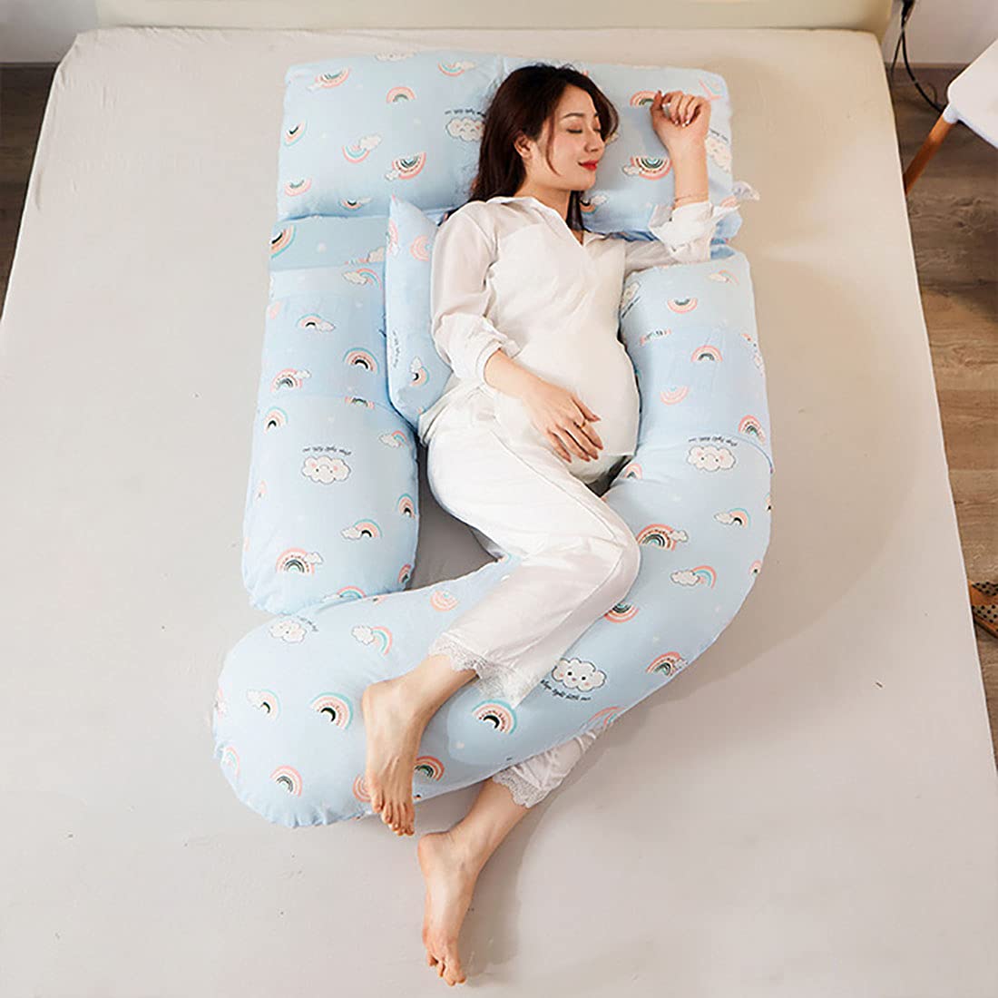Pure Cotton U-Shaped Pregnancy Pillow for Back, Belly & Hip Support - Soft & Washable Maternity Pillow - Perfect Gift for Expecting Moms - Ideal for Sleeping, Nursing & Relaxing During Pregnancy