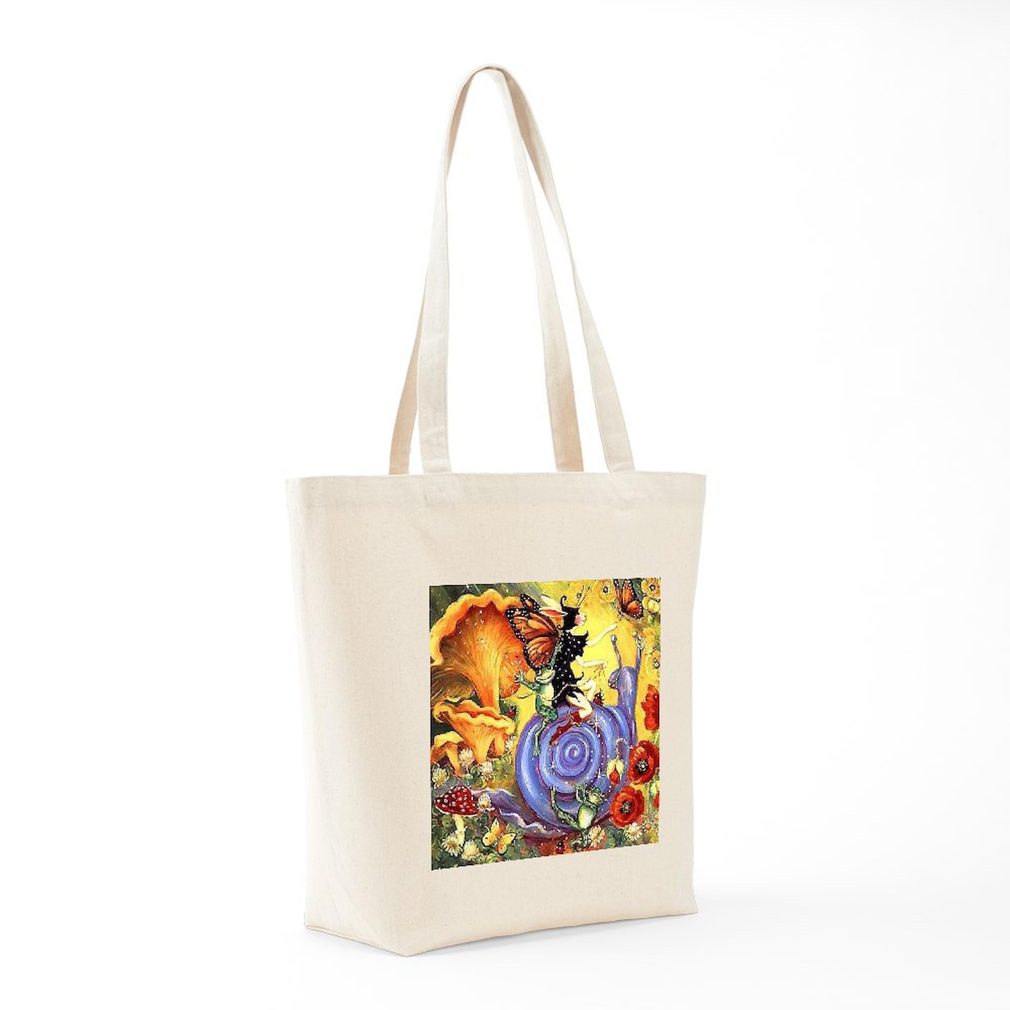Butterfly Fairy Tote Bag - Natural Canvas Reusable Shopping Bag for Women, Eco-Friendly Grocery Tote - Perfect for Beach, Market & Daily Use