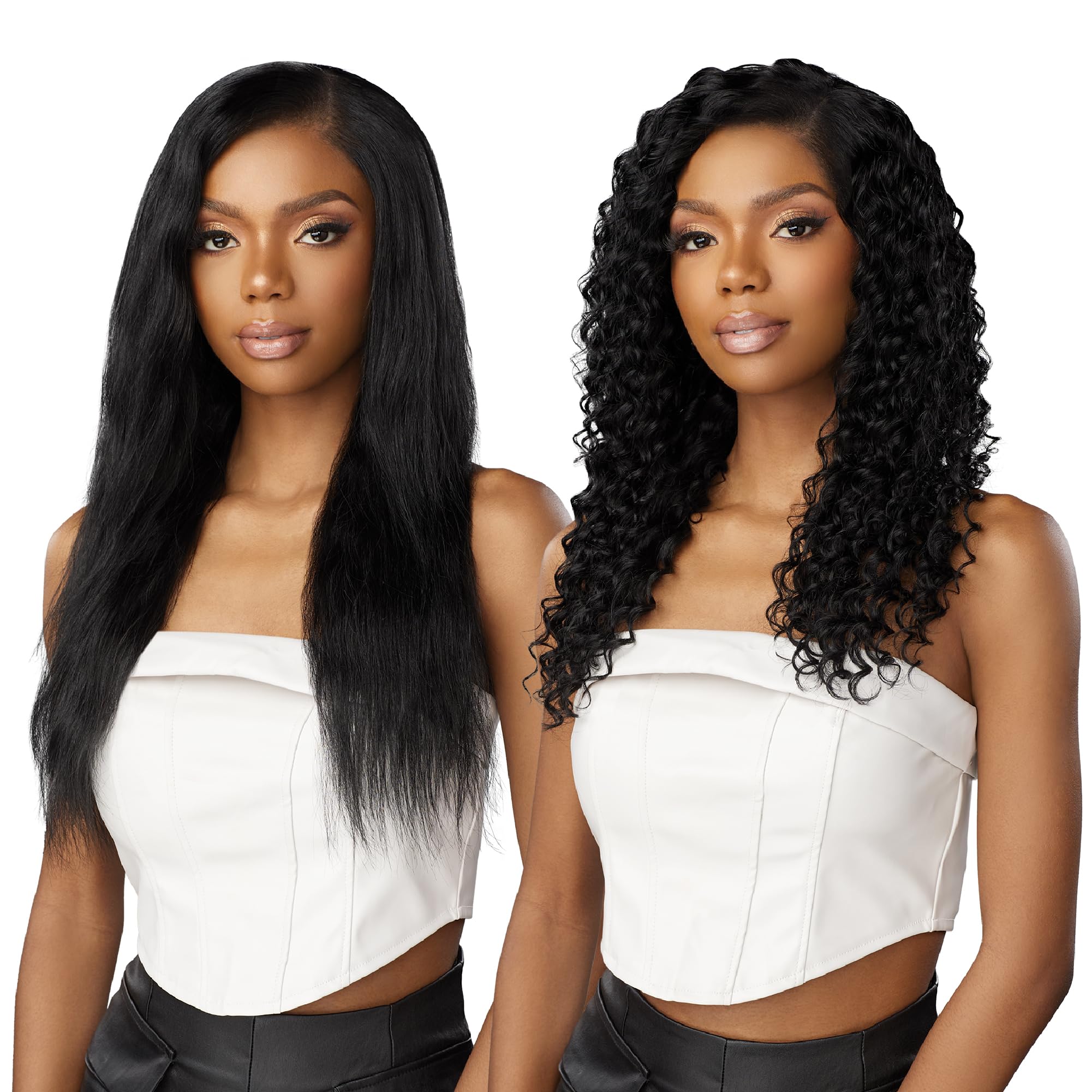 Sensationnel Empire Multi Weave Wet and Wavy Deep Human Hair 3 Bundle Set (18 20 22 Inch, 2 Dark Brown) - Perfect for Protective Styles, Weaves, and Natural-Looking Curls