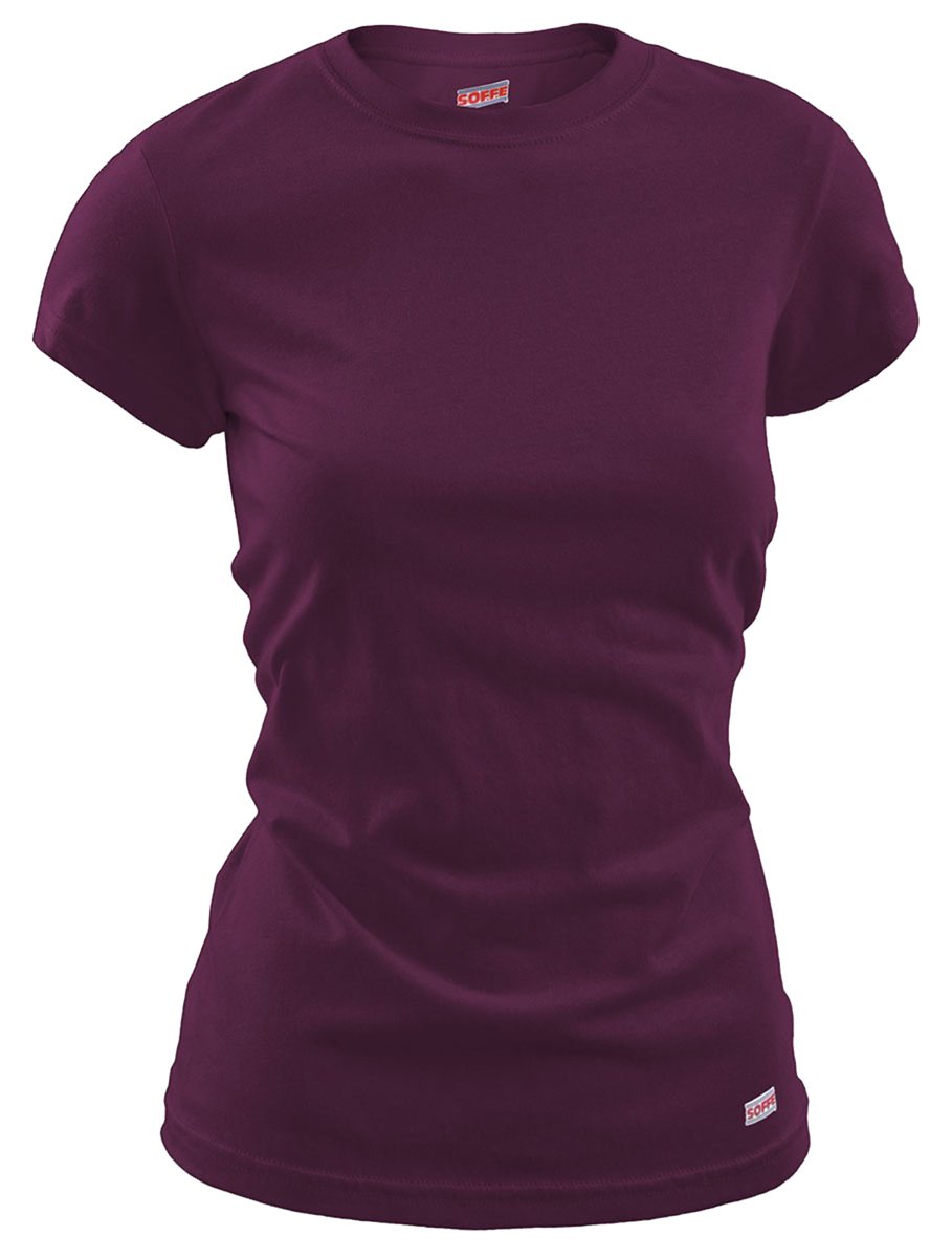 Soffe MJ Women's Short Sleeve Tissue T-Shirt - Soft & Lightweight Cotton Blend Top for Casual Wear, Gym, Yoga & Everyday Comfort