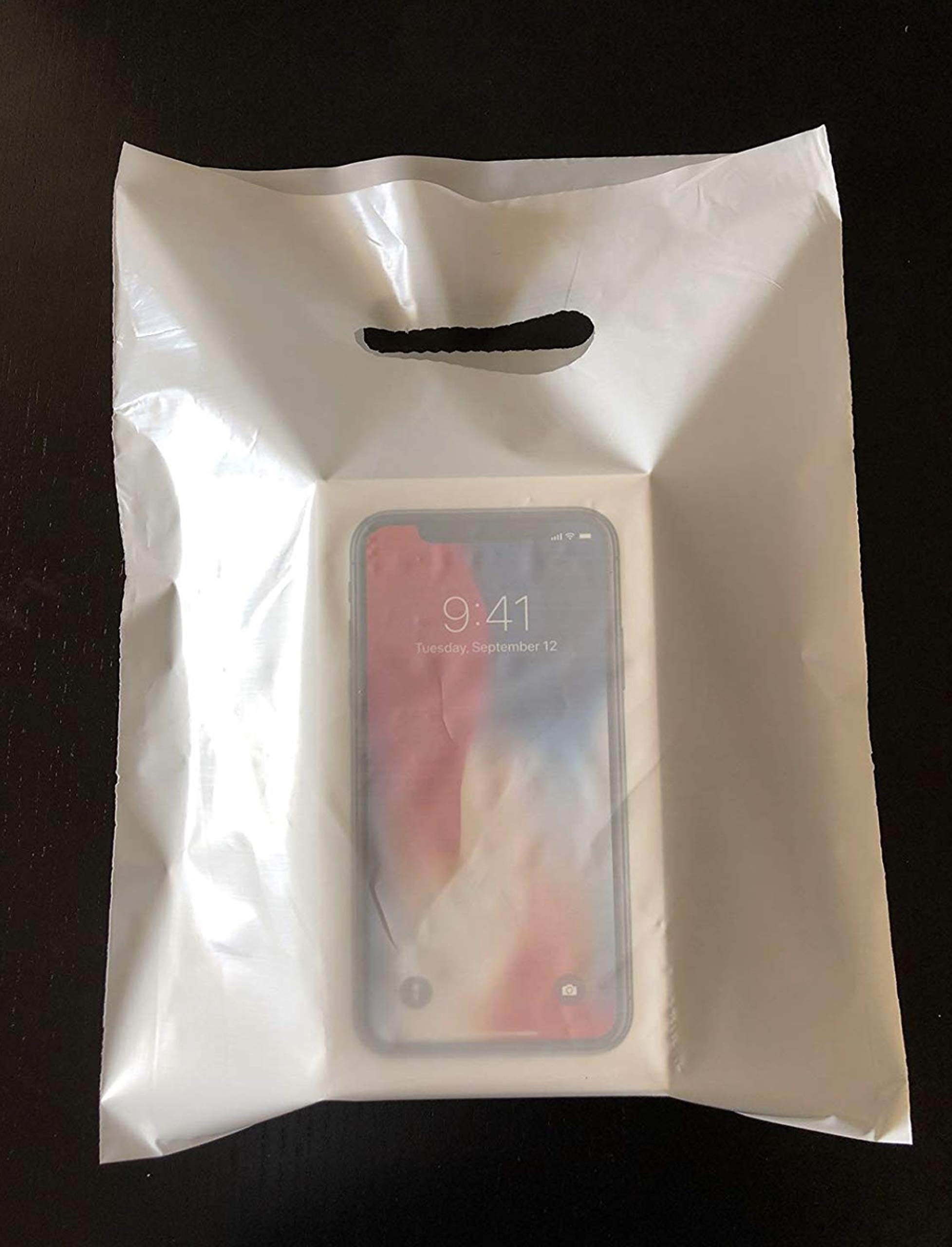 Wholesale Plastic Retail Bags 9x12, 12x15, 15x18 Inches - Durable White Merchandise Store Bags for Shopping, Boutique & Gift Packaging