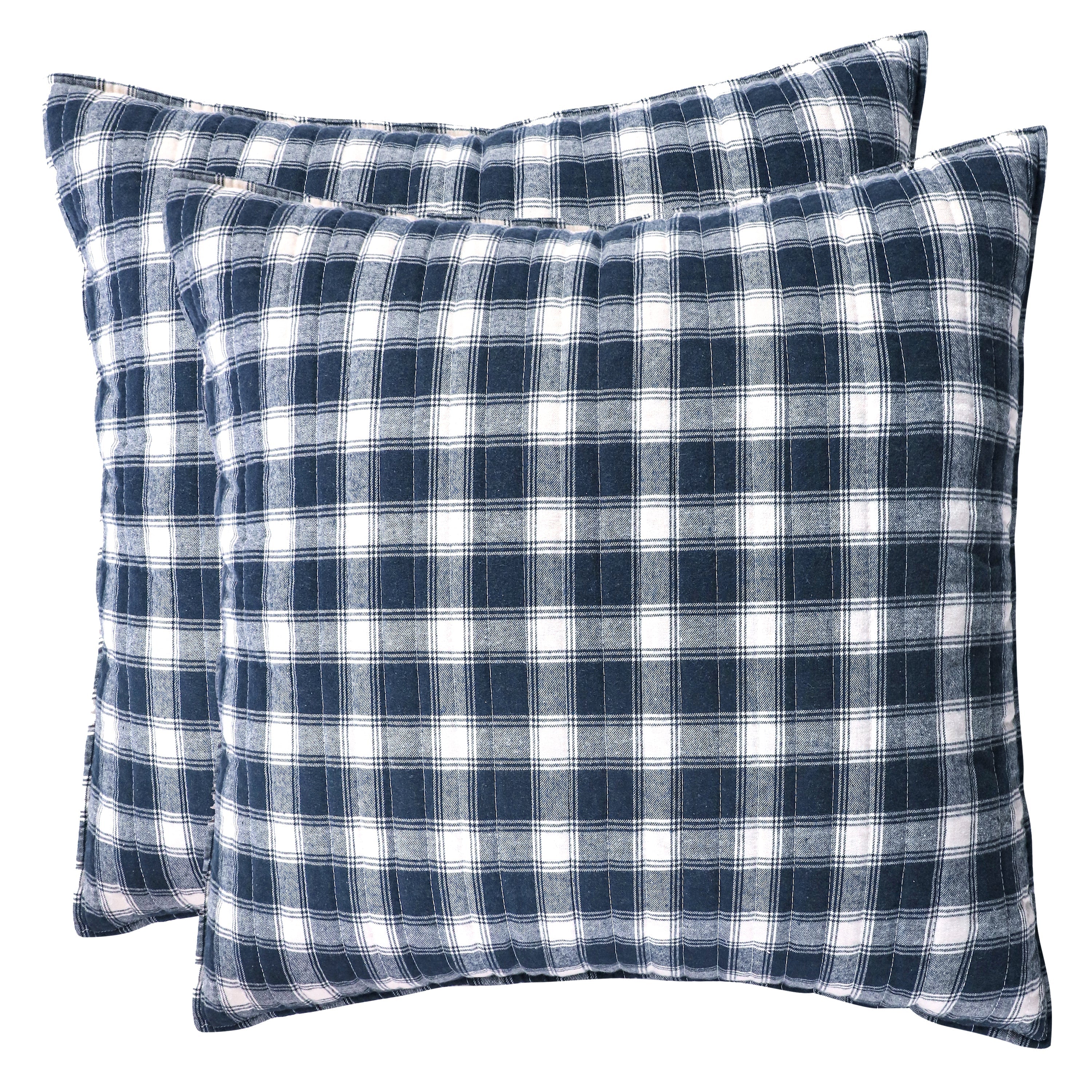 Lodge Euro Sham Pillow Covers Set of 2 - Standard Size 26x26 Inch - 100% Cotton Decorative Pillowcases for Bedroom, Living Room & Sofa