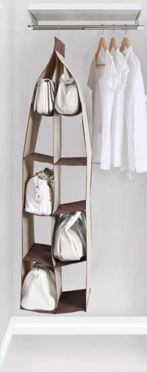 10-Pocket Handbag Organizer - Dustproof Hanging Closet Storage Bag for Purses, Shoes & Accessories | Space-Saving Wardrobe Organizer for Bedroom, Closet & Travel