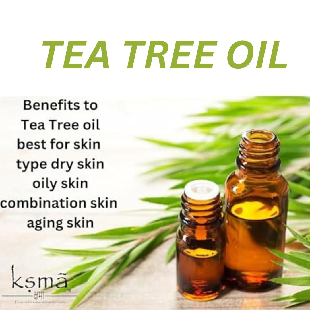 Ksma Tea Tree Oil for Skin, Hair & Face - Acne Treatment, Blemish Reduction & Hair Growth Enhancer | Natural Insect & Mosquito Repellent Body Spray (30ml) | Perfect for Daily Skincare, Scalp Care & Outdoor Protection