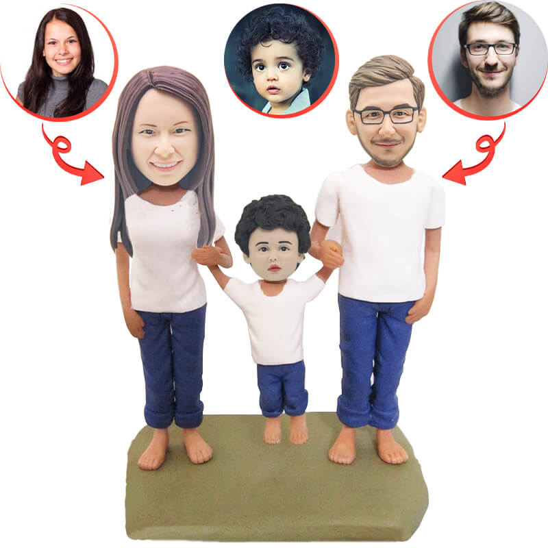 Custom Personalized Family Bobblehead Set - Unique Handmade Figurines for Home Decor, Gifts & Special Occasions