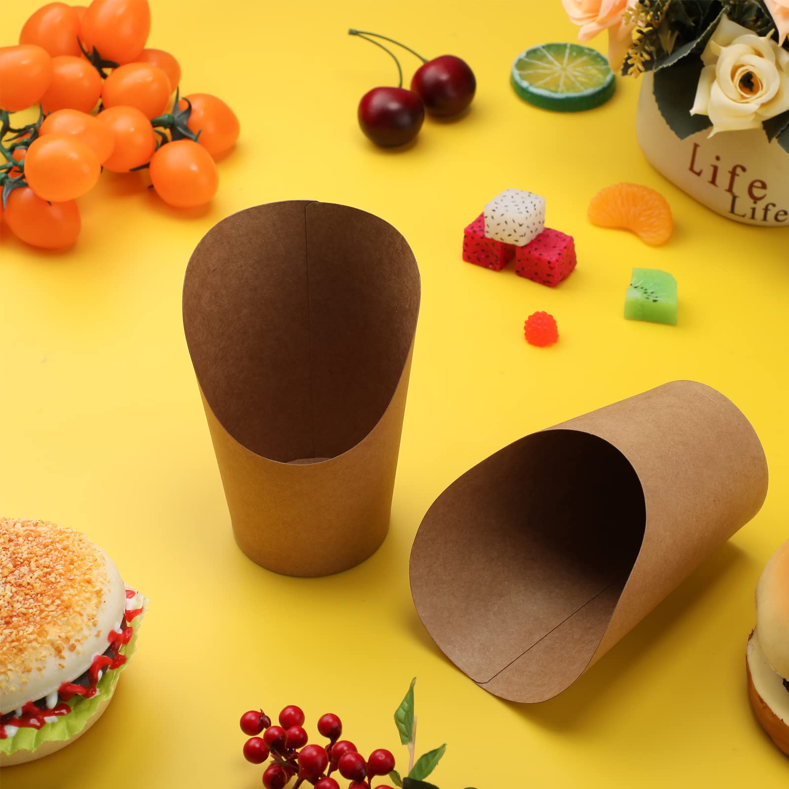 400 Pcs 14 oz Disposable Kraft Paper French Fry Holders - Eco-Friendly Takeout Containers for Parties, Weddings, Birthdays | Perfect for Popcorn, Ice Cream, Charcuterie & Sandwich Serving (Brown)
