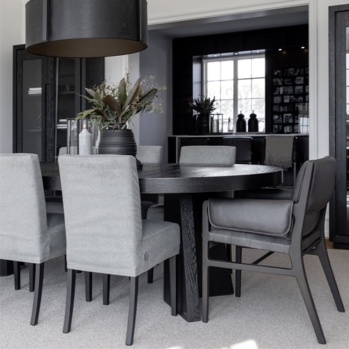 Trent Extension Dining Table - Black | Expandable Modern Dining Table for Small Spaces | Perfect for Apartments, Dining Rooms & Entertaining Guests