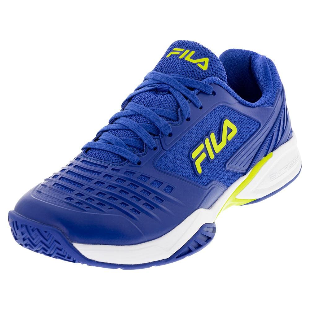 FILA Men's Axilus 2 Energized Tennis Shoes - Blue & Evening Primrose - Lightweight Cushioned Sneakers for Court Sports & Casual Wear