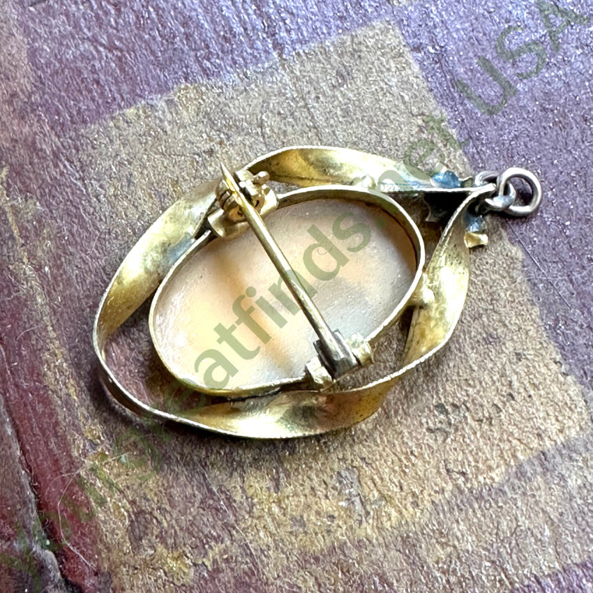 Vintage Gold Filled Carved Shell Cameo Pin Pendant - Elegant Antique Jewelry for Women | Perfect for Vintage Fashion, Special Occasions & Gift Giving
