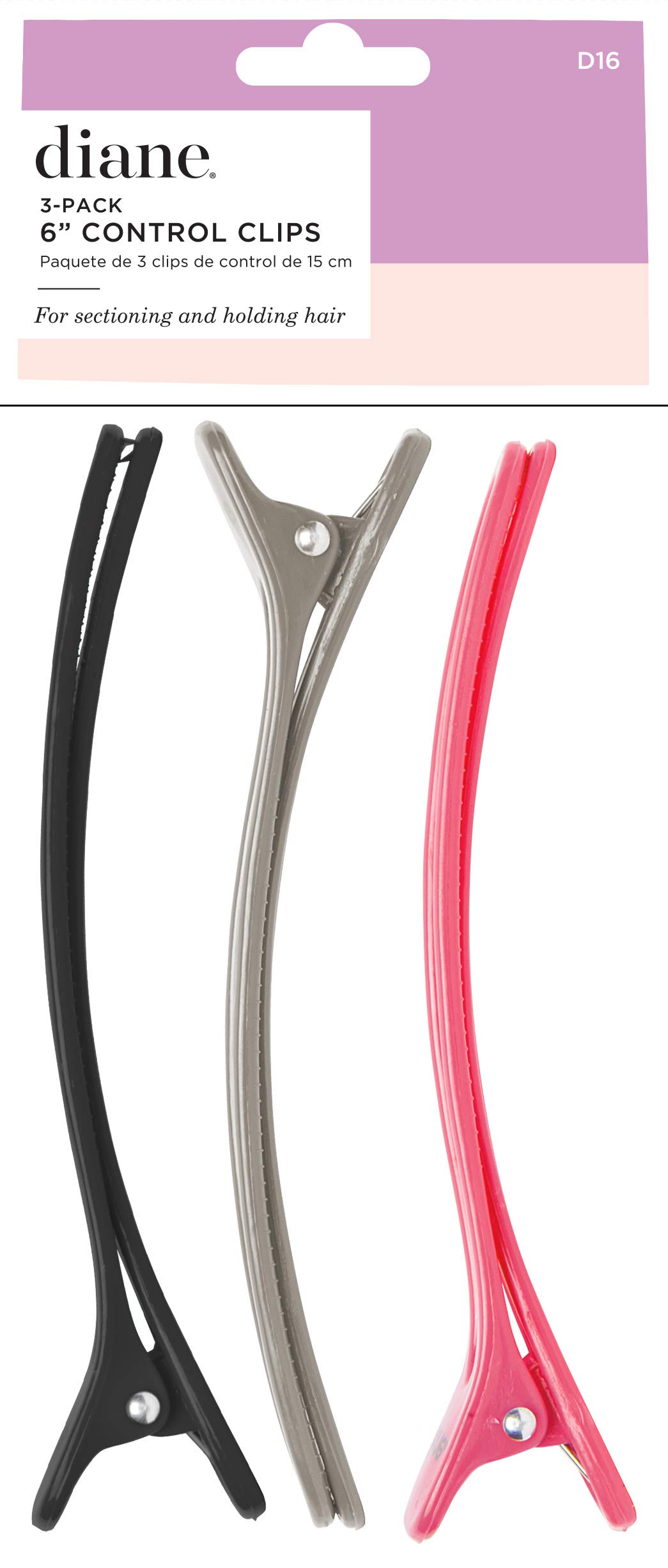Diane Control Clips Large - Hair Styling Accessories for Thick Hair, Perfect for Ponytails, Braids & Updos | Salon-Quality Hair Clips for Women & Men