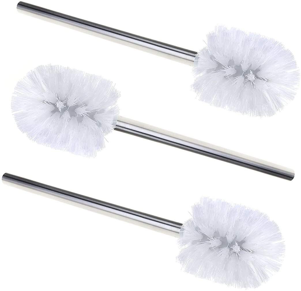 TXXMM Stainless Steel Toilet Brush Set (3 Pack) - No Dead Ends, Easy to Clean Bathroom Accessories for Effective Toilet Cleaning - Perfect for Home, Hotel, and Office Use