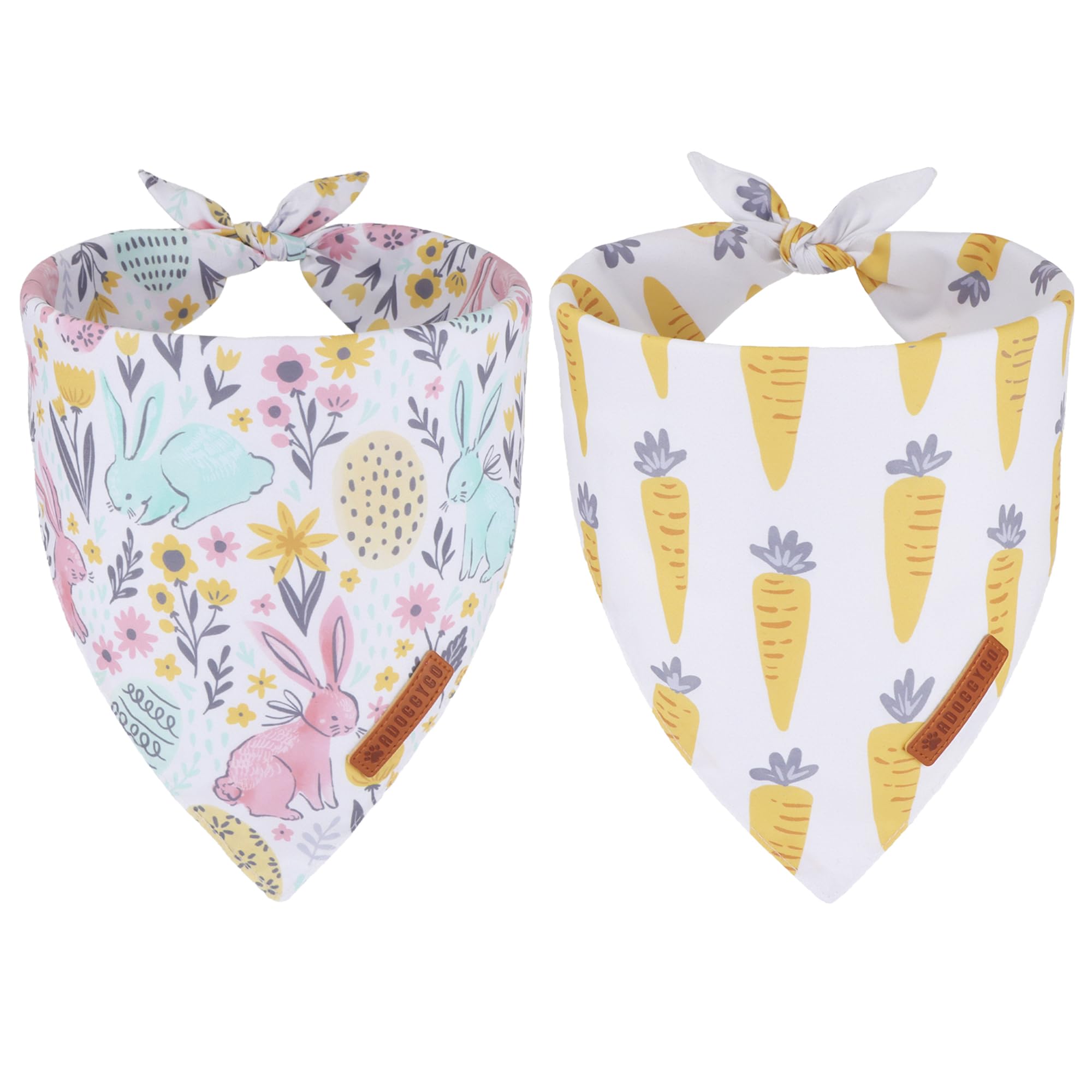 ADOGGYGO Easter Dog Bandana - Carrot Rabbit Pet Scarf for Medium & Large Dogs | Premium Durable Fabric | Cute Easter Accessories for Pets | Perfect for Easter Photos, Parties & Spring Outings