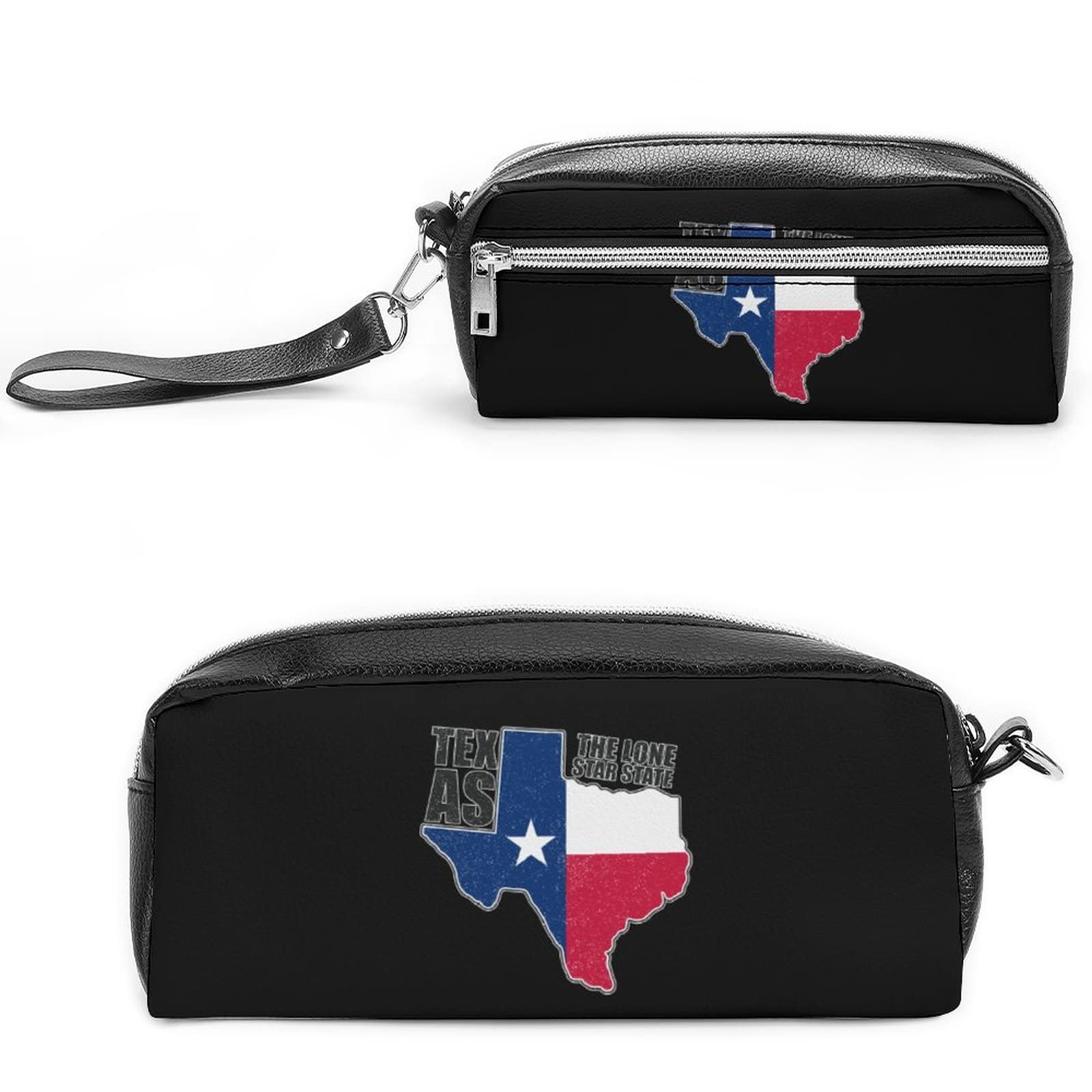 Texas State Flag & Map Pencil Case - Stylish Pen Pouch Organizer for School, Office & Travel - Perfect for Students, Professionals & Makeup Essentials