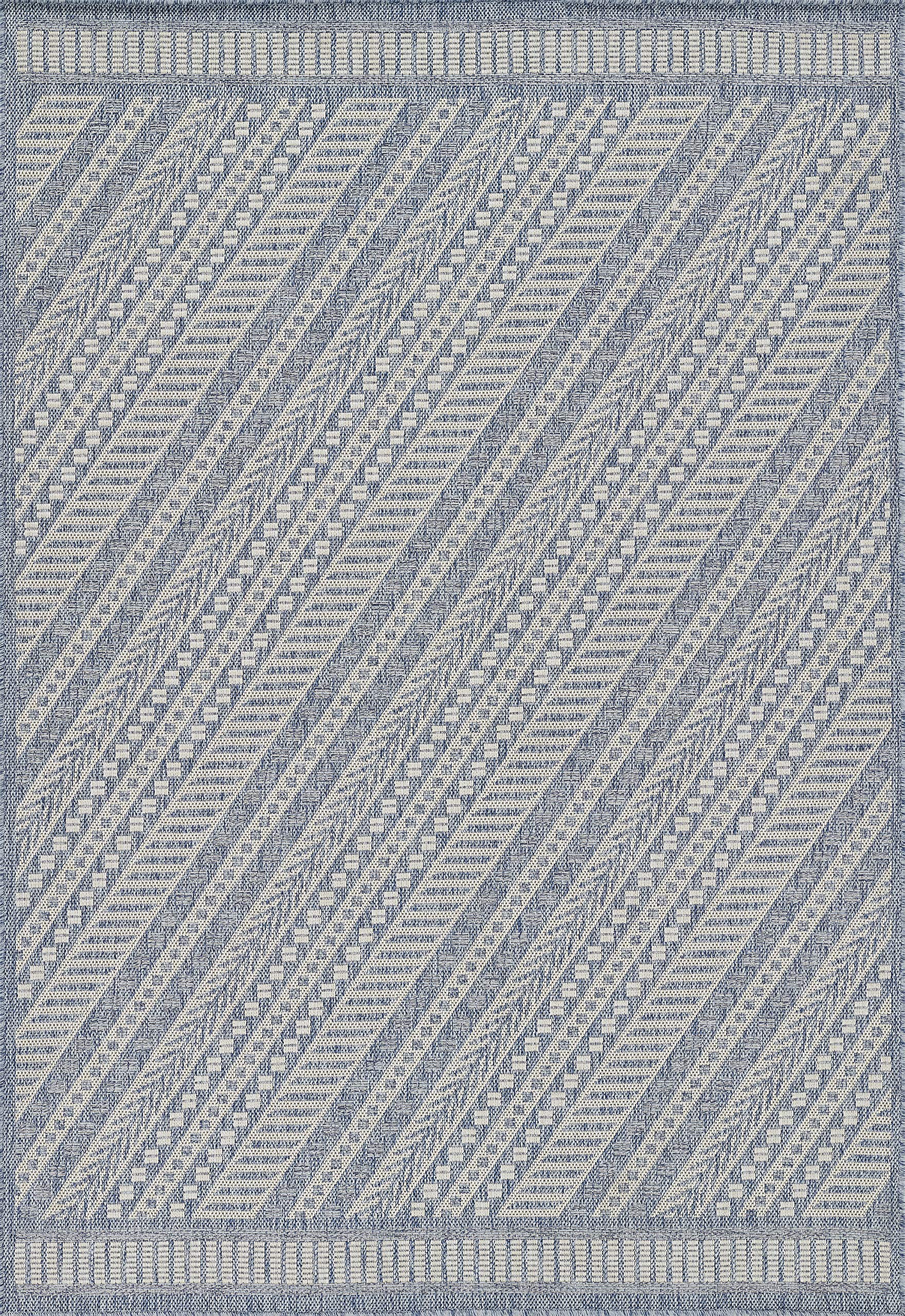Nolita Rugs Hardin Blue Indoor/Outdoor Area Rug 8'x10' - Perfect for Patio, Deck, Living Room & Bedroom